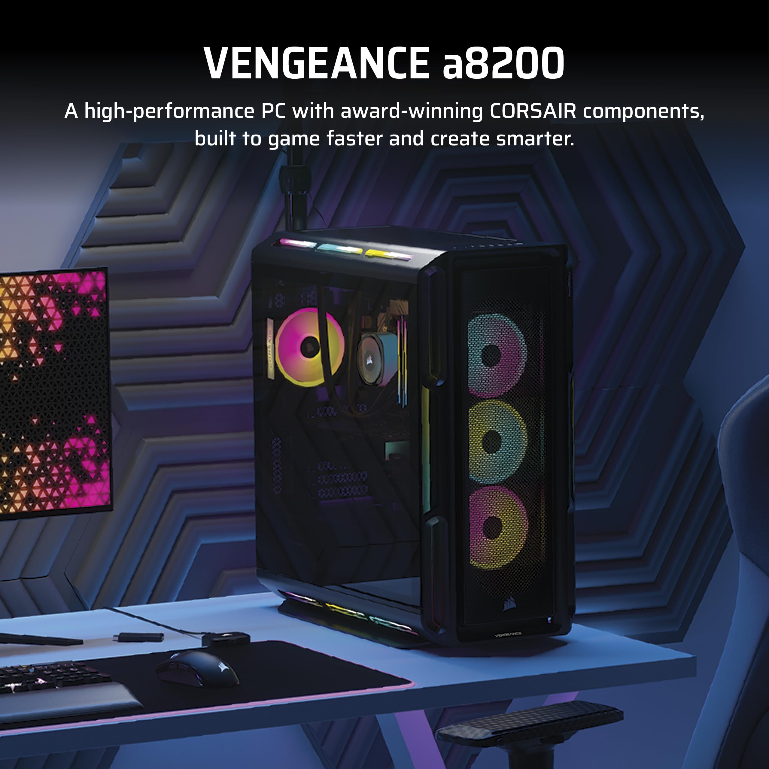 corsair-vengeance-a8200-gaming-pc-liquid-cooled-amd-ryzen-7-9800x3d-nvidia-gefor image 2