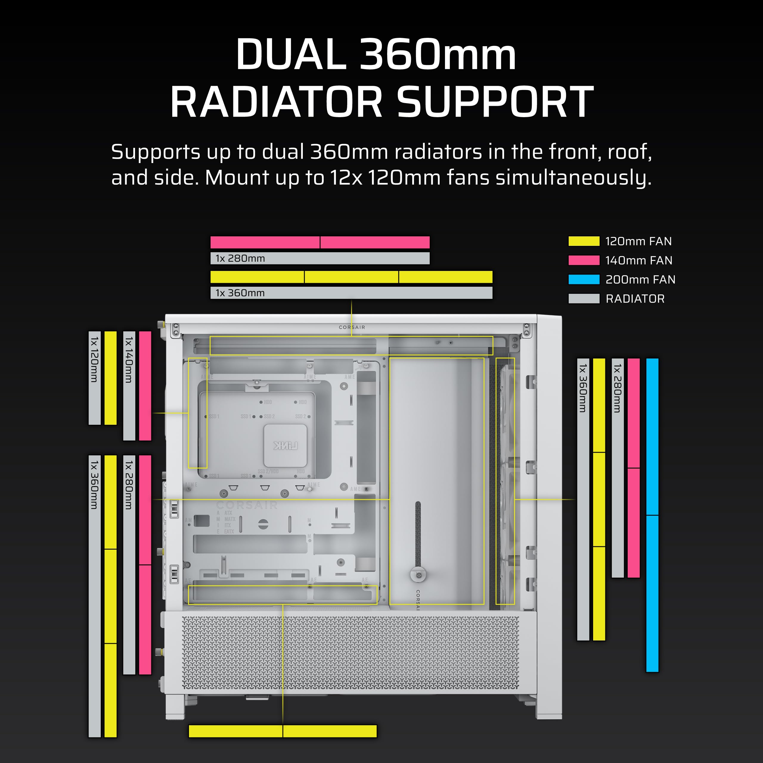 corsair-4000d-rs-frame-modular-high-airflow-mid-tower-pc-case-3x-rs-fans-infinir image 7