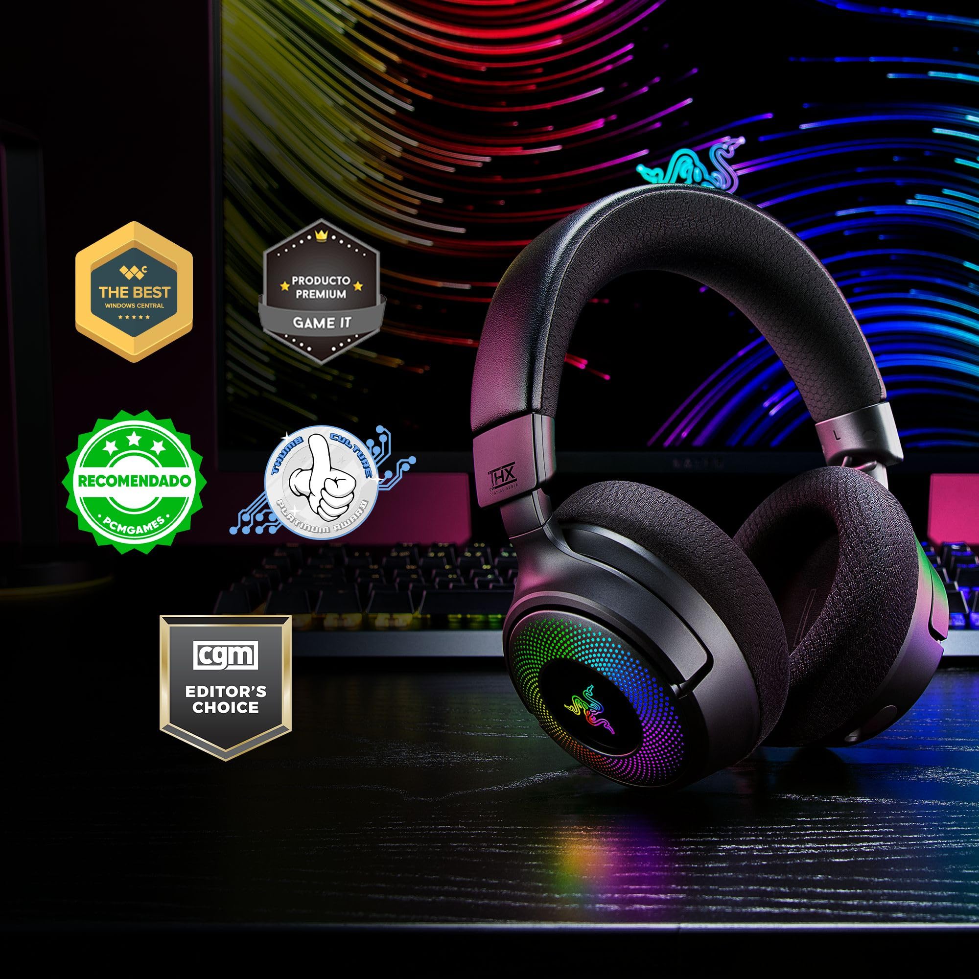 razer-kraken-v4-wireless-gaming-headset-2-4ghz-bluetooth-usb-hyperclear-mic-40mm image 2