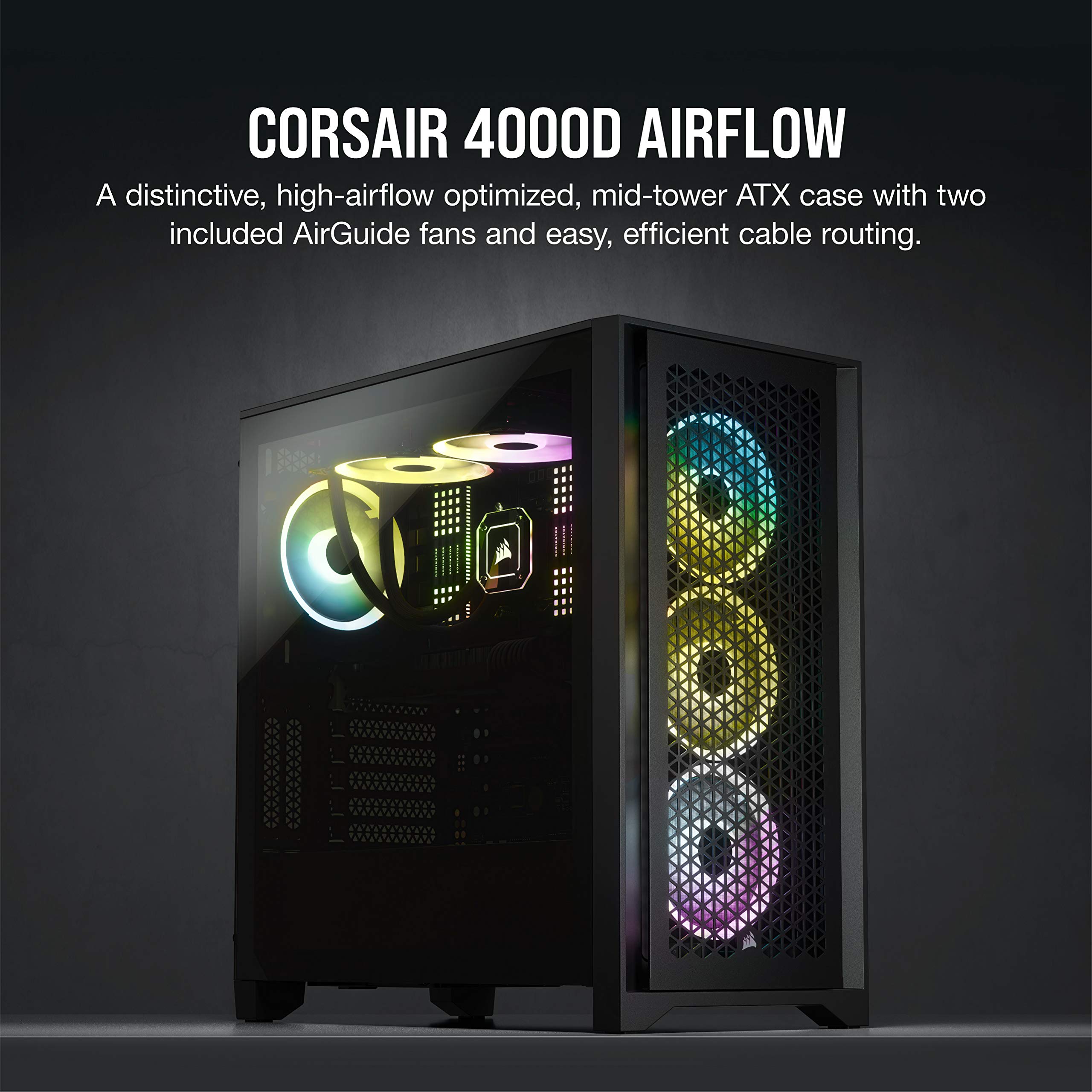 corsair-4000d-airflow-mid-tower-atx-case-with-teak-front-panel-tempered-glass-ra image 2