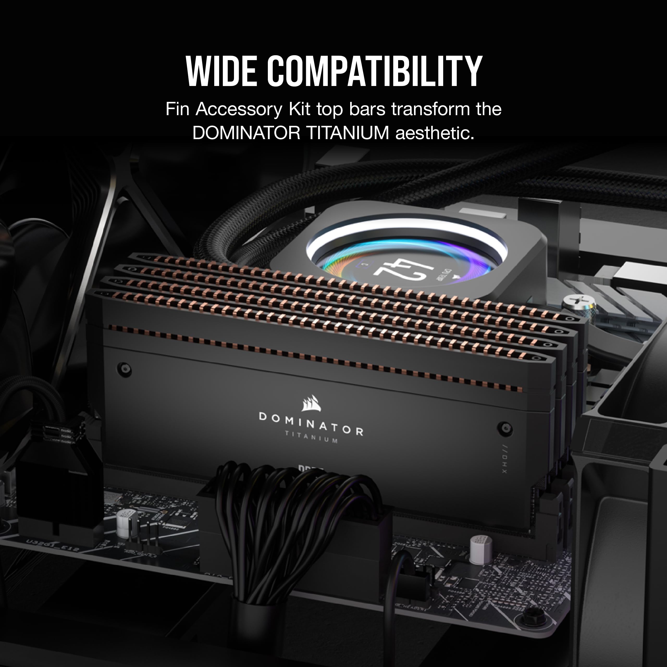 corsair-dominator-titanium-rgb-ddr5-fin-accessory-kit-black-pair-of-top-bars image 5