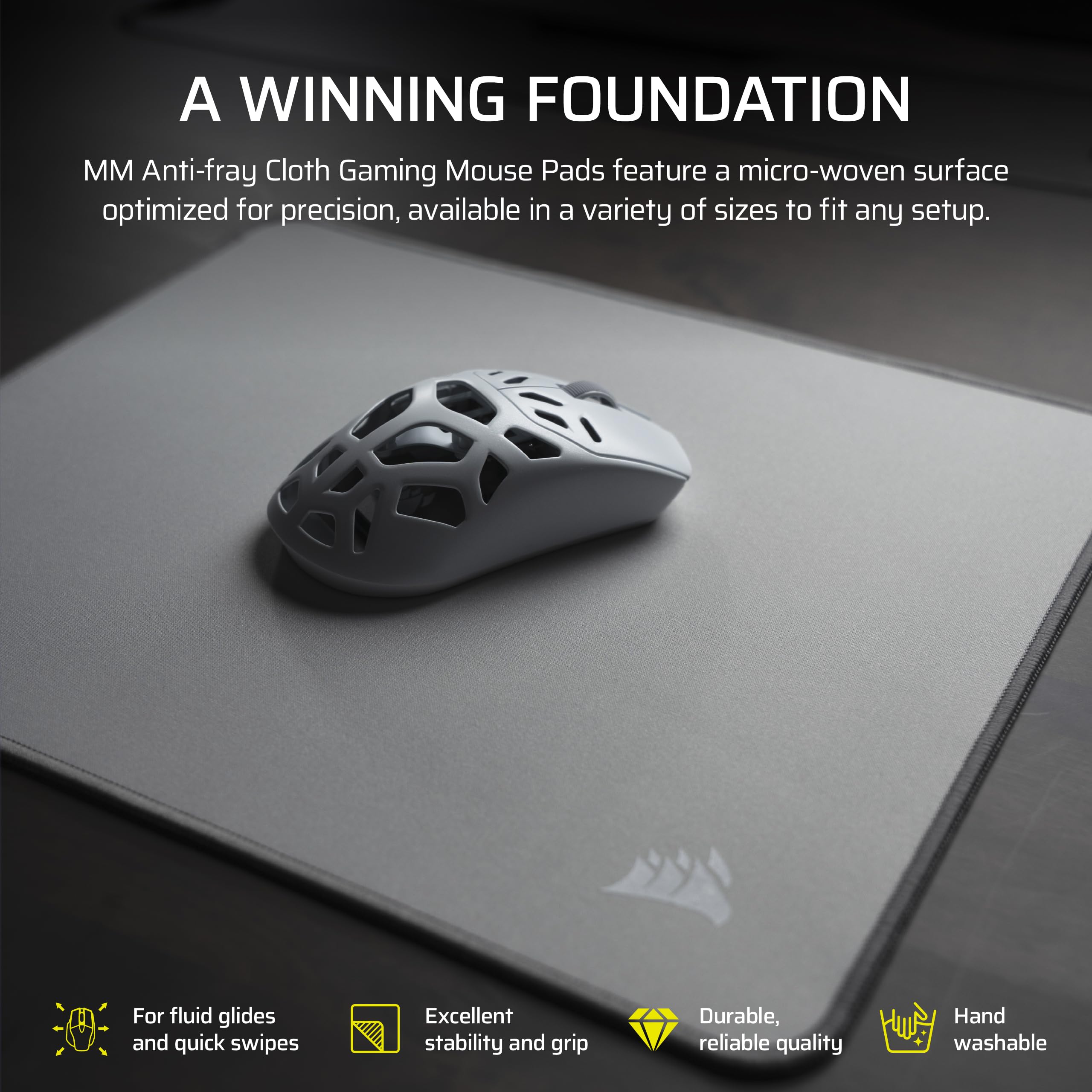 corsair-mm-anti-fray-cloth-gaming-mouse-pad-medium-320-x-300mm image 2