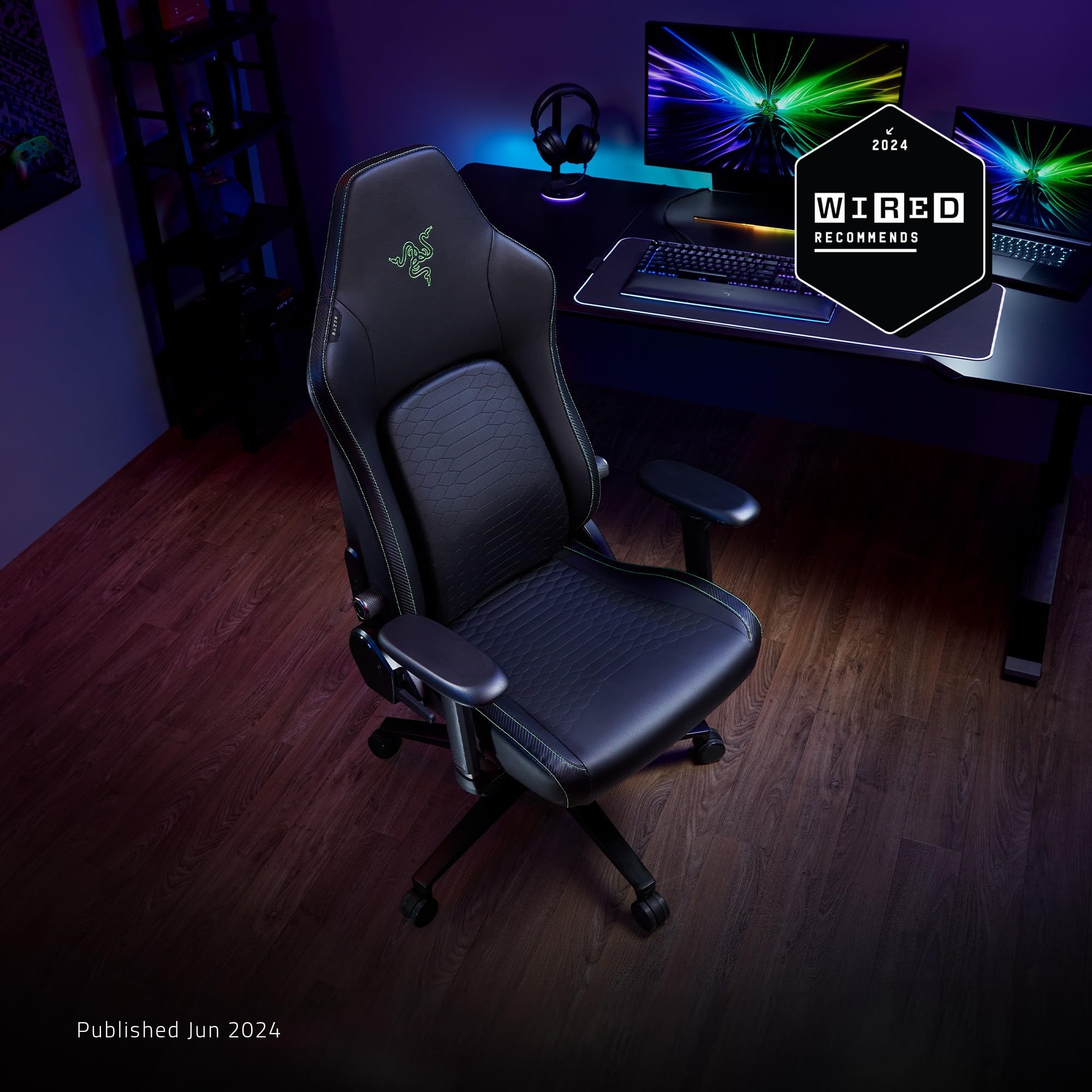 razer-iskur-v2-gaming-chair-adaptive-lumbar-support-high-density-foam-152-reclin image 2