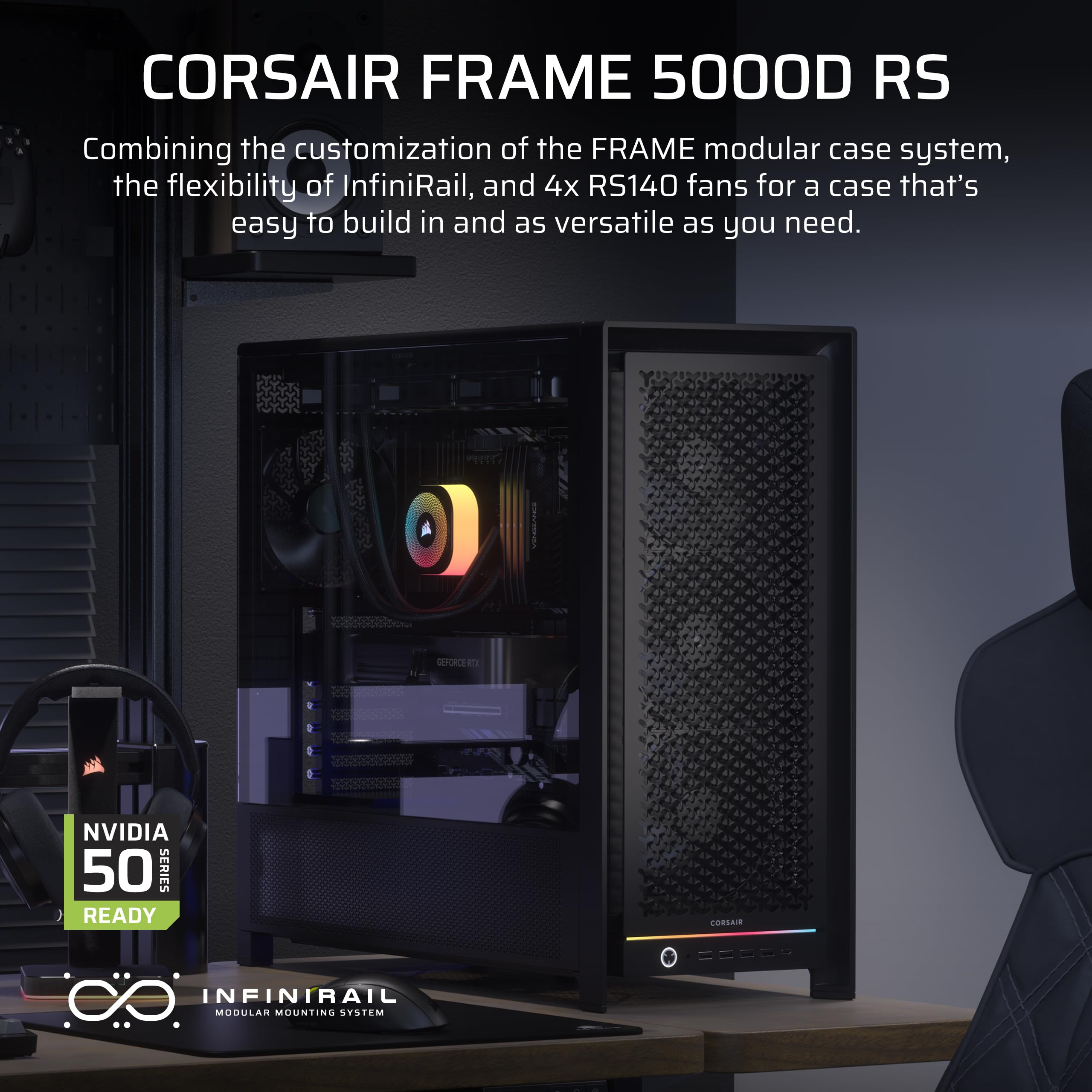 corsair-frame-5000d-rs-modular-high-airflow-mid-tower-pc-case-4x-rs-fans-infinir image 2