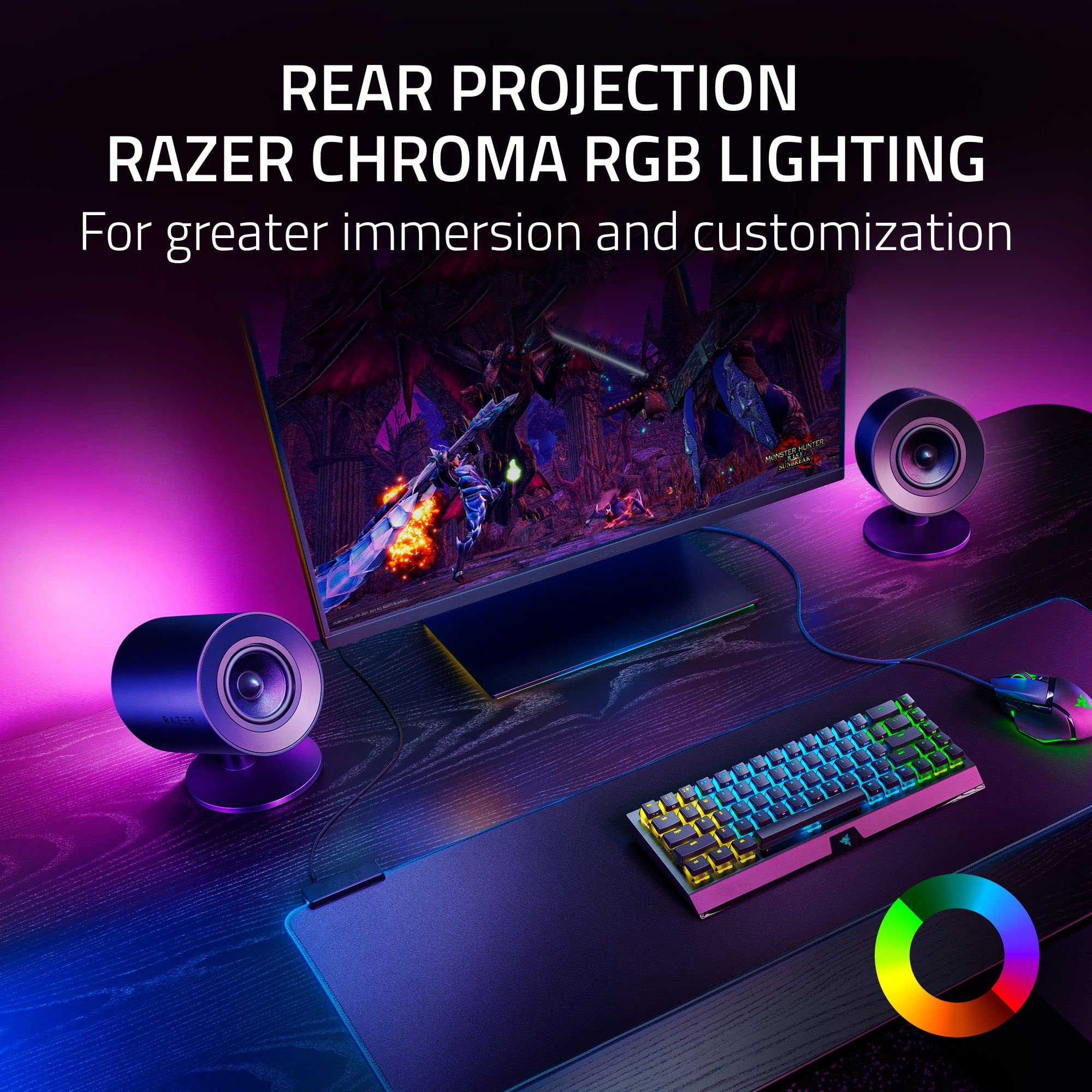 razer-nommo-v2-full-range-2-1-pc-gaming-speakers-with-wireless-subwoofer-thx-spa image 4
