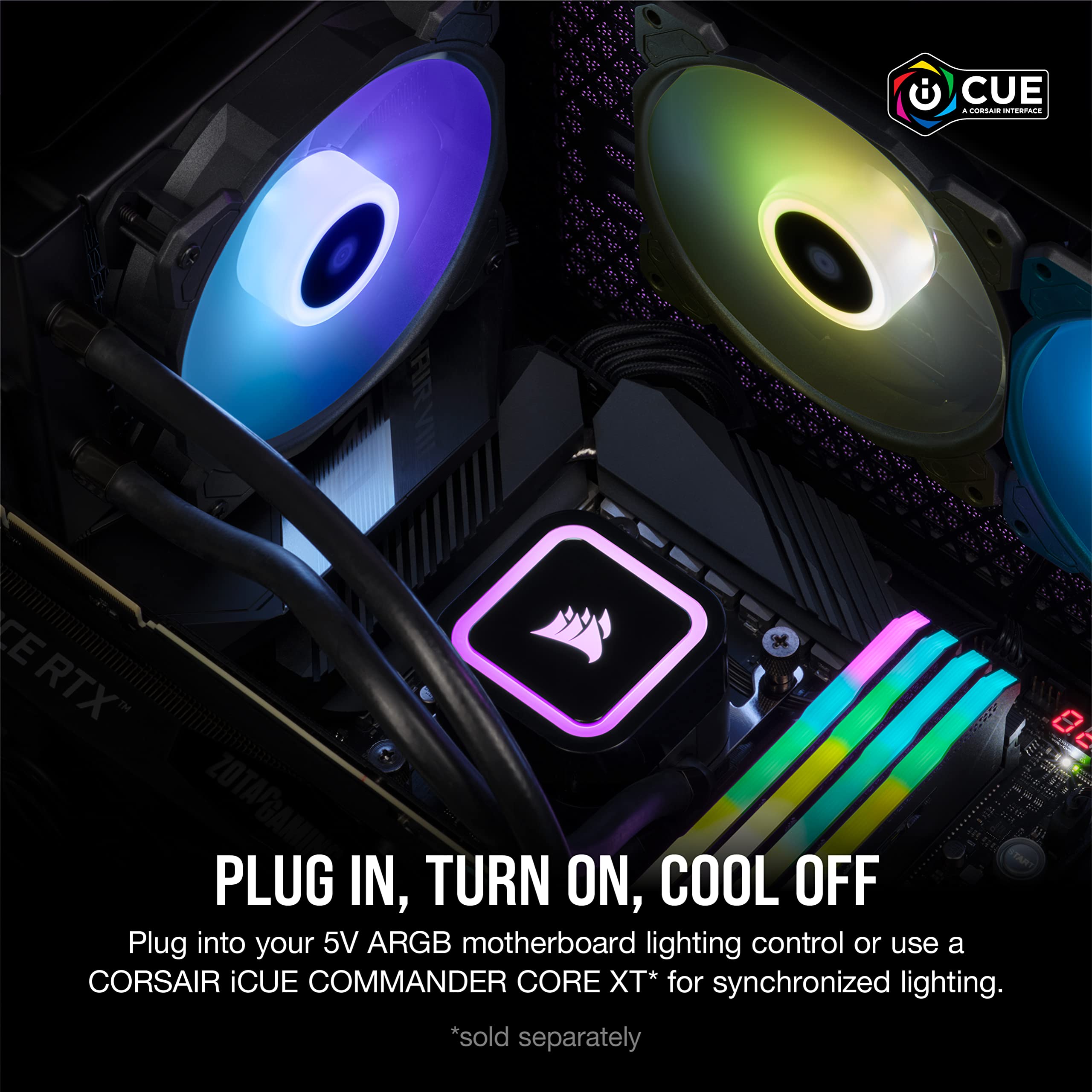 corsair-h60x-rgb-elite-liquid-cpu-cooler-120mm-radiator-sp120-rgb-elite-pwm-fan- image 4