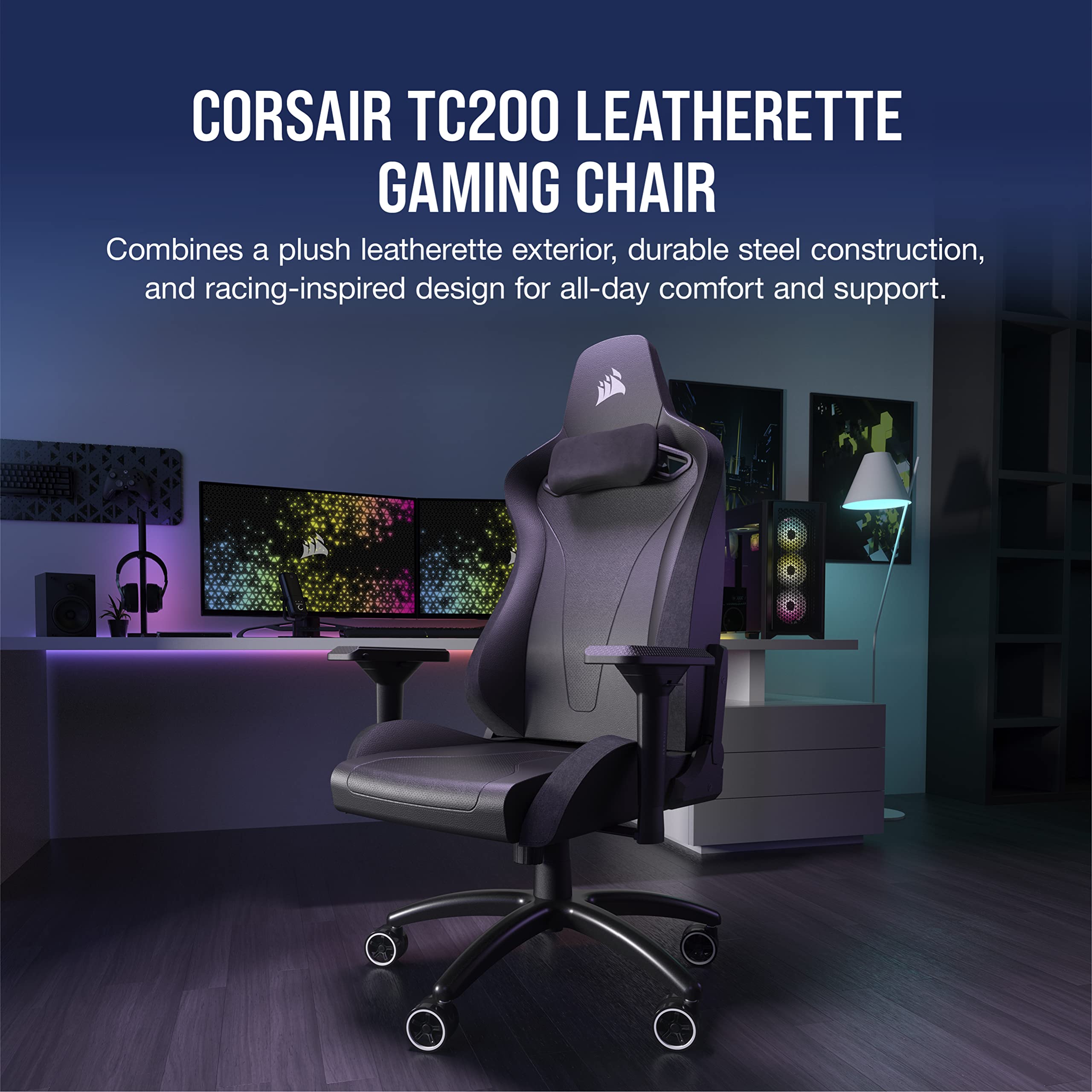 corsair-tc200-leatherette-gaming-chair-standard-fit-plush-leatherette-built-in-f image 3