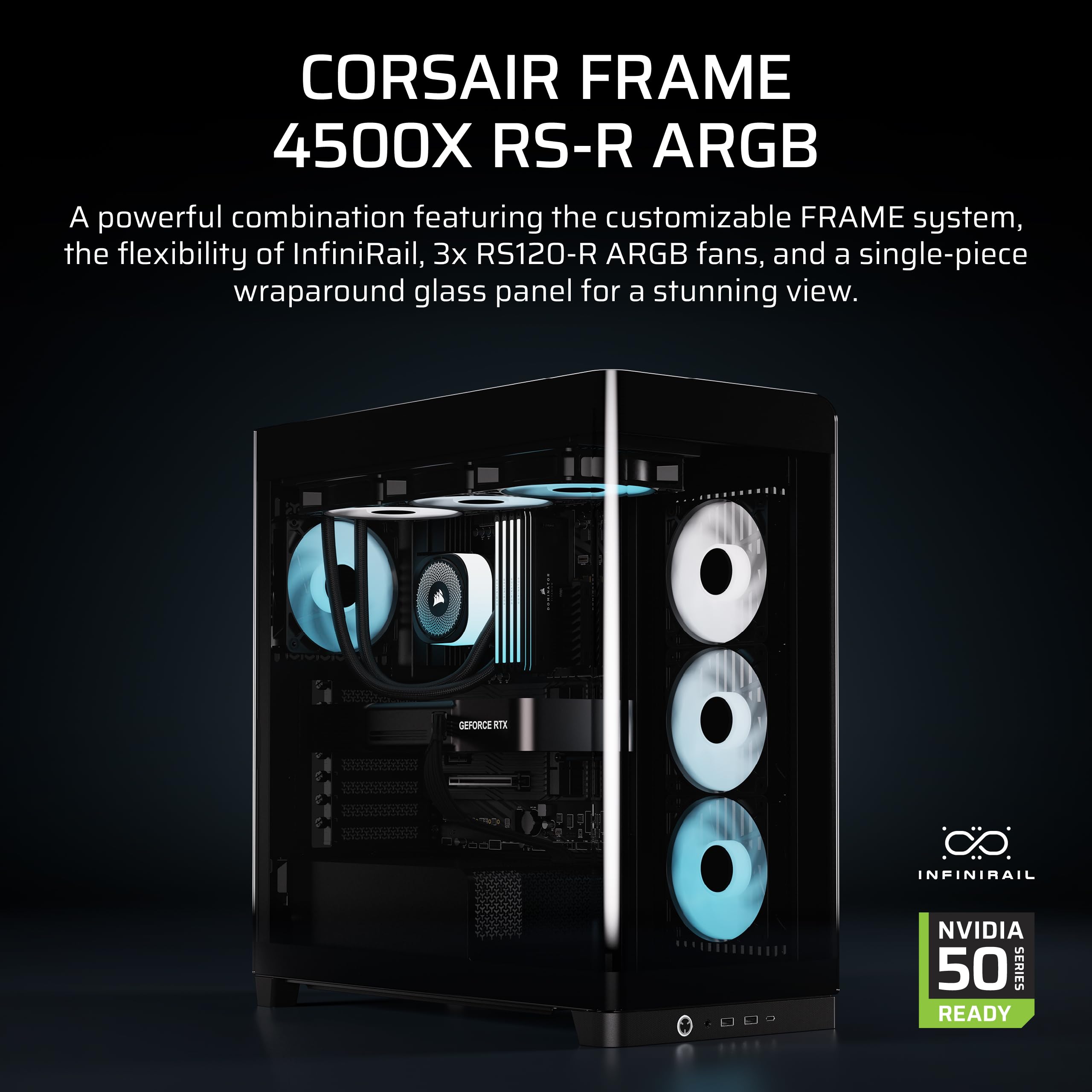 corsair-frame-4500x-rs-r-argb-mid-tower-pc-case-bundle-with-4x-rs120-argb-fans-a image 2