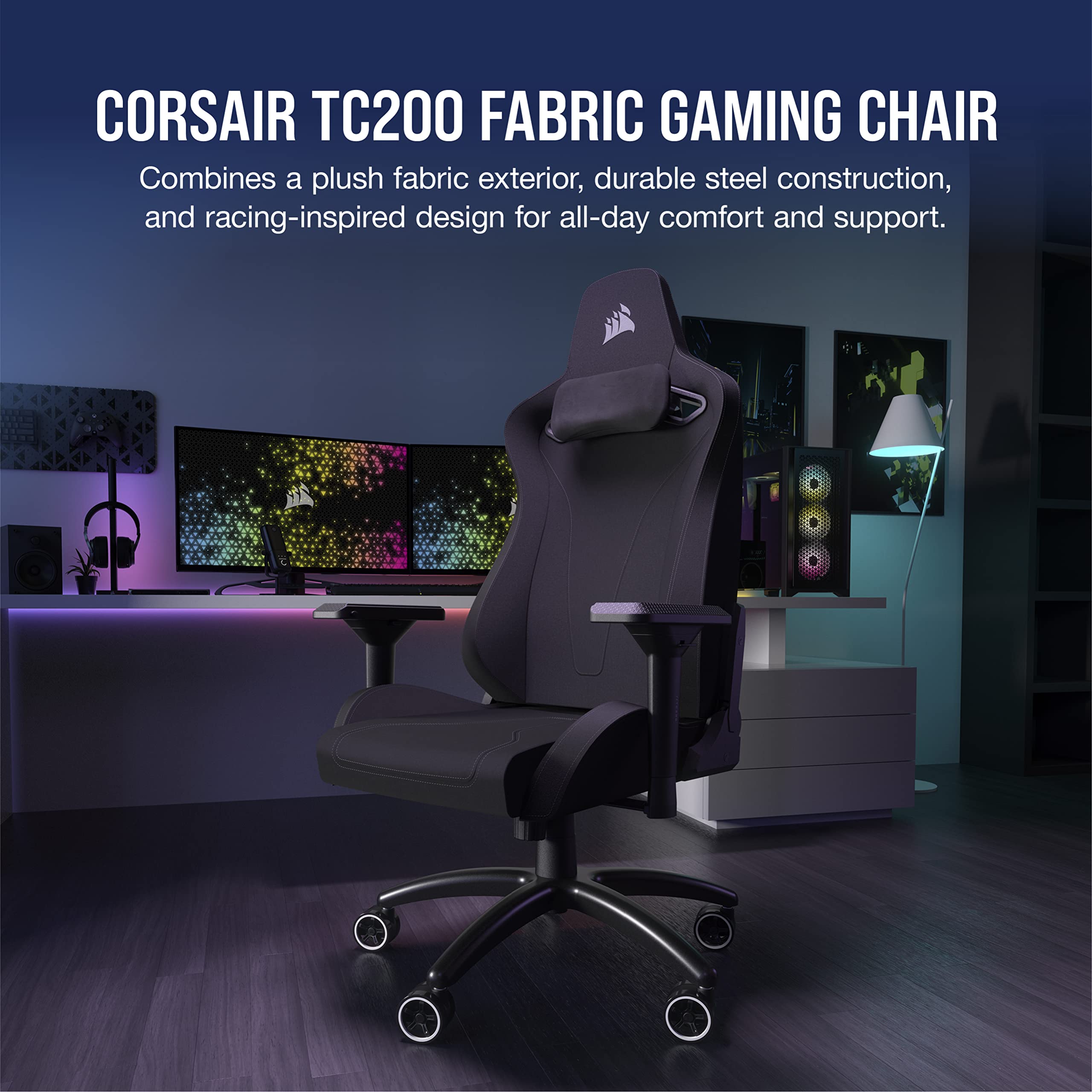 corsair-tc200-fabric-gaming-chair-standard-fit-black image 4