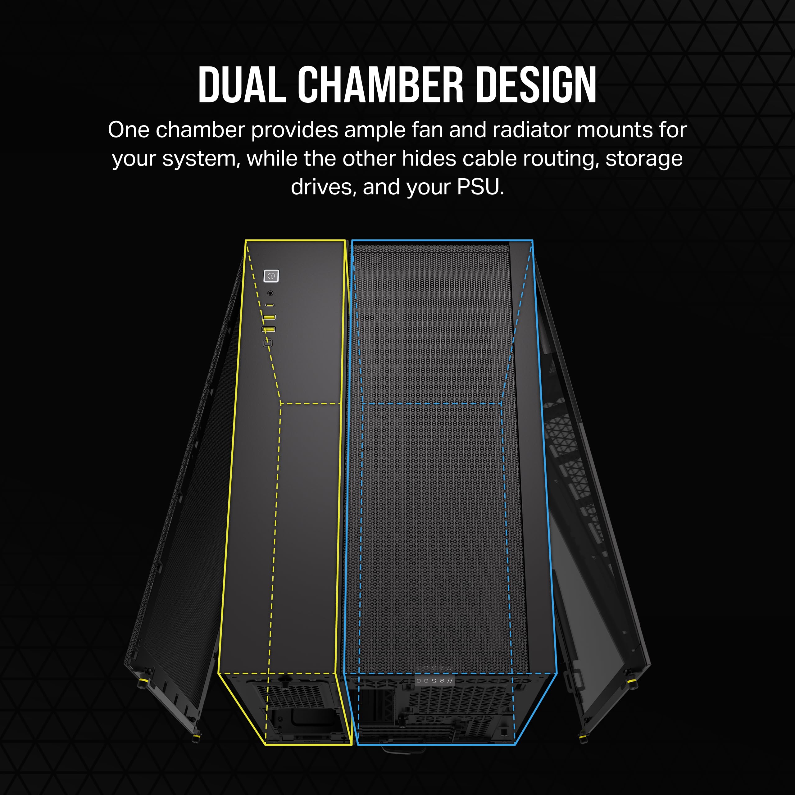 corsair-2500d-airflow-matx-pc-case-dual-chamber-reverse-connection-motherboard-s image 3