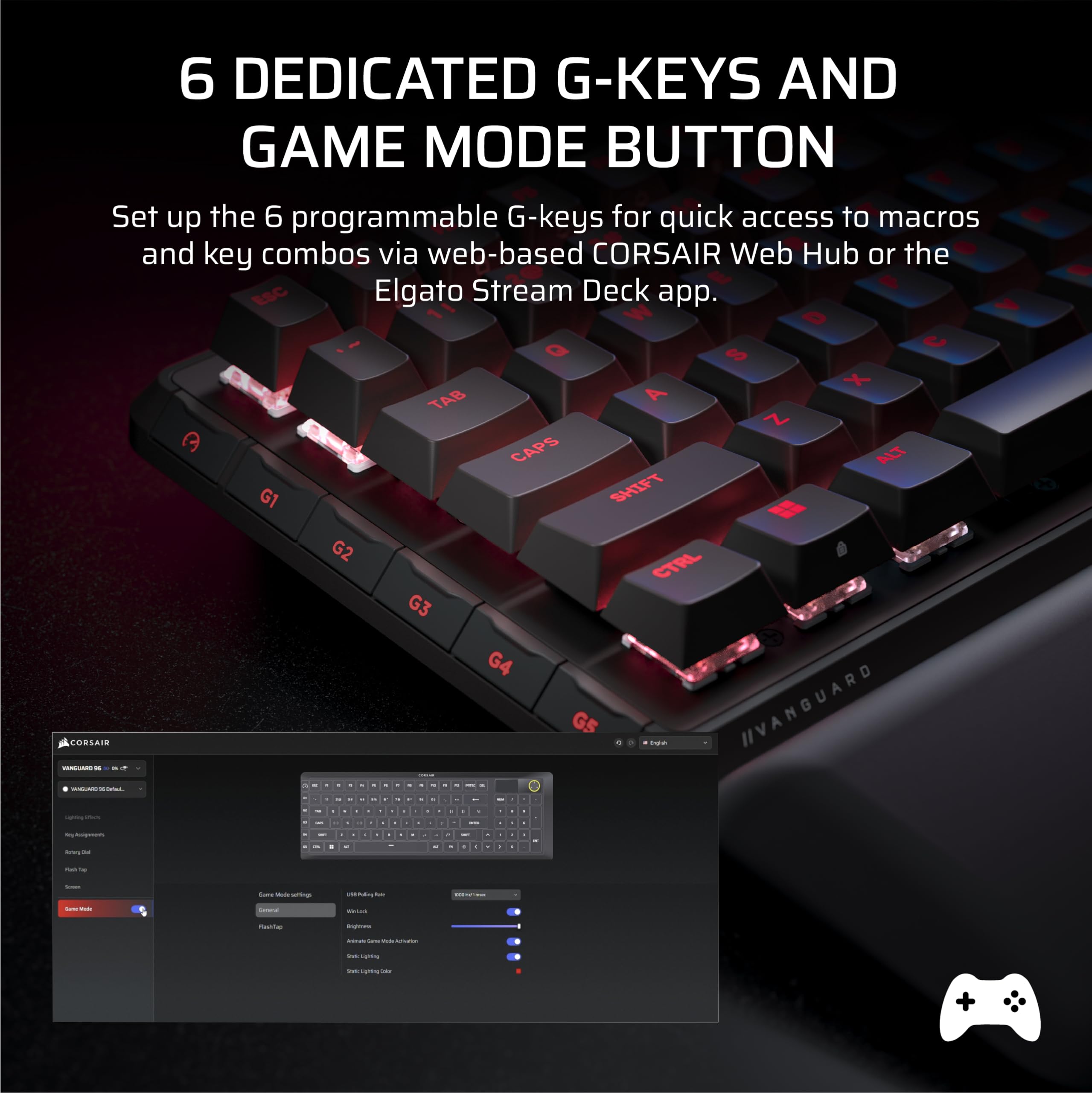 corsair-vanguard-96-wireless-mechanical-gaming-keyboard-qwerty-us-96-layout-hot- image 8