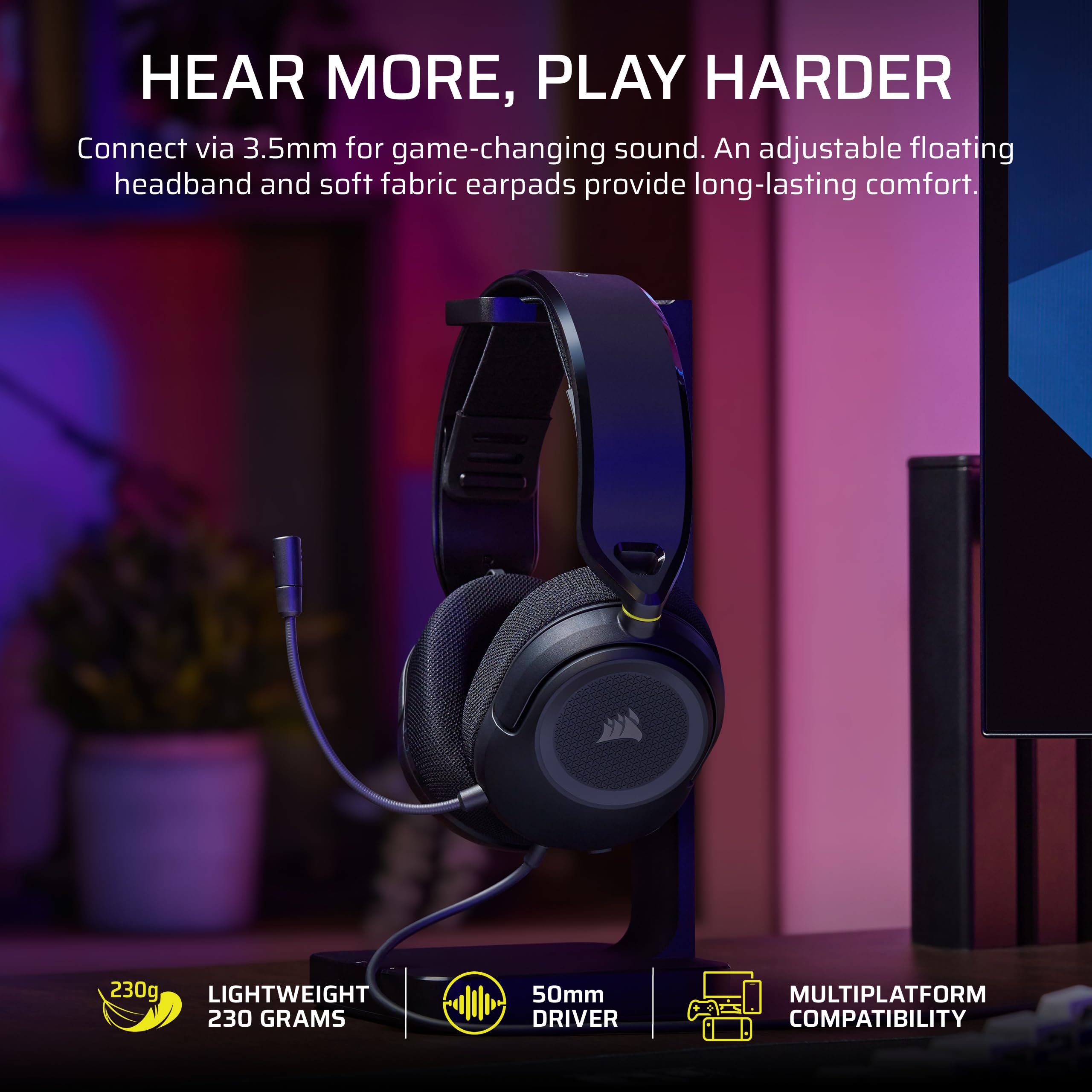 corsair-hs35-v3-wired-gaming-headset-with-mic-3-5mm-pc-ps5-ps4-switch-xbox-mac-c image 2