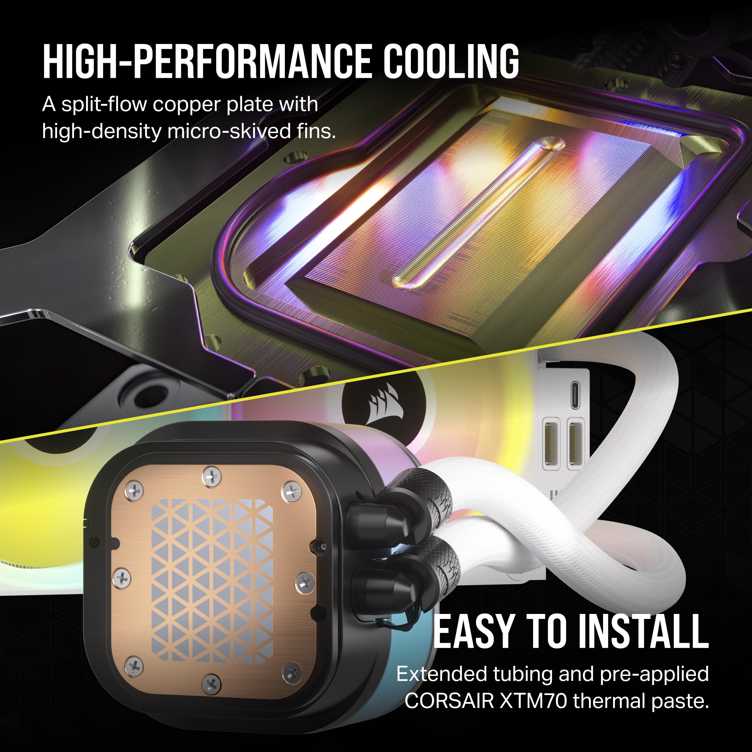 corsair-icue-link-h150i-lcd-liquid-cpu-cooler-360mm-aio-white image 6