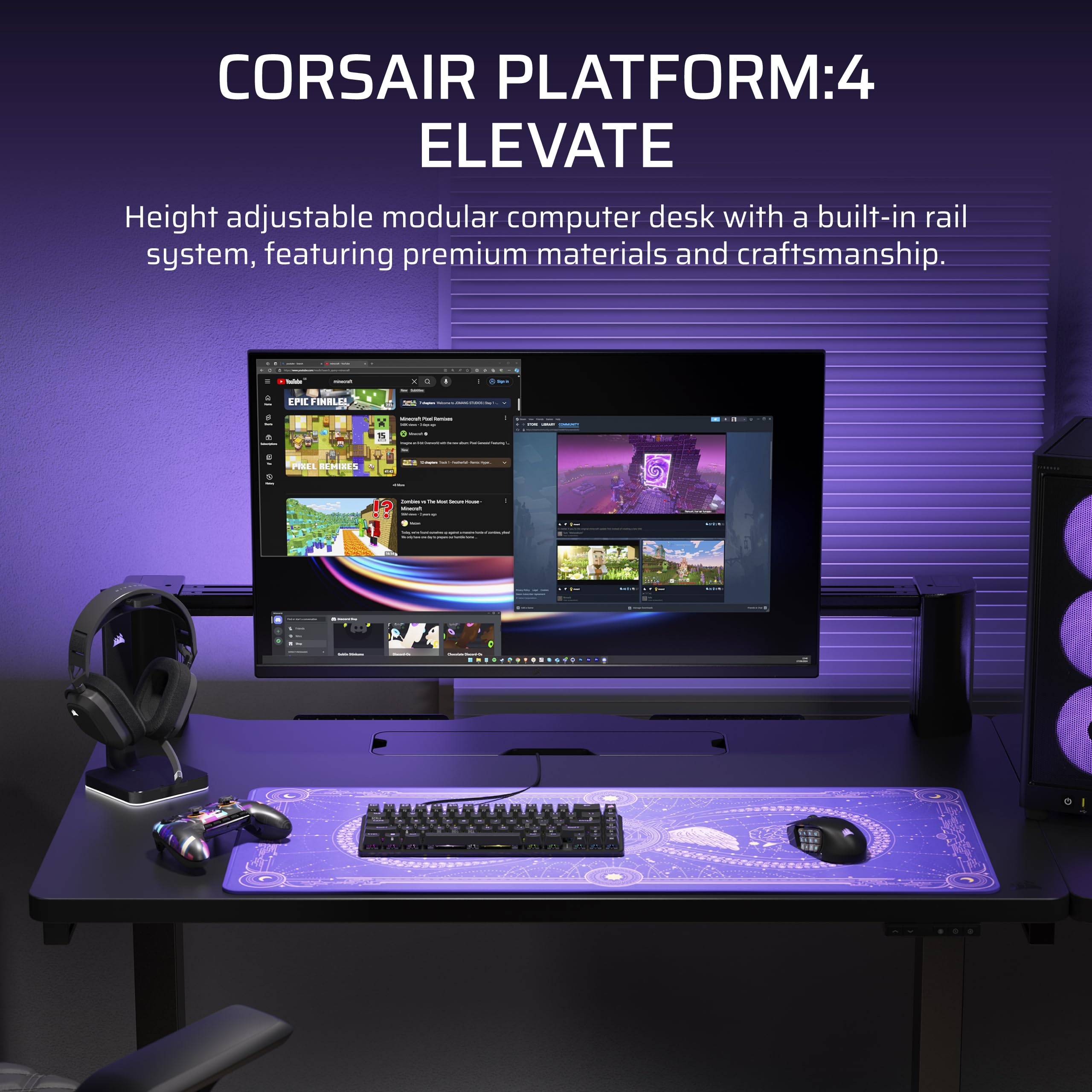 corsair-platform-4-elevate-electric-standing-desk-47-x-30-inches-dual-motor-memo image 2