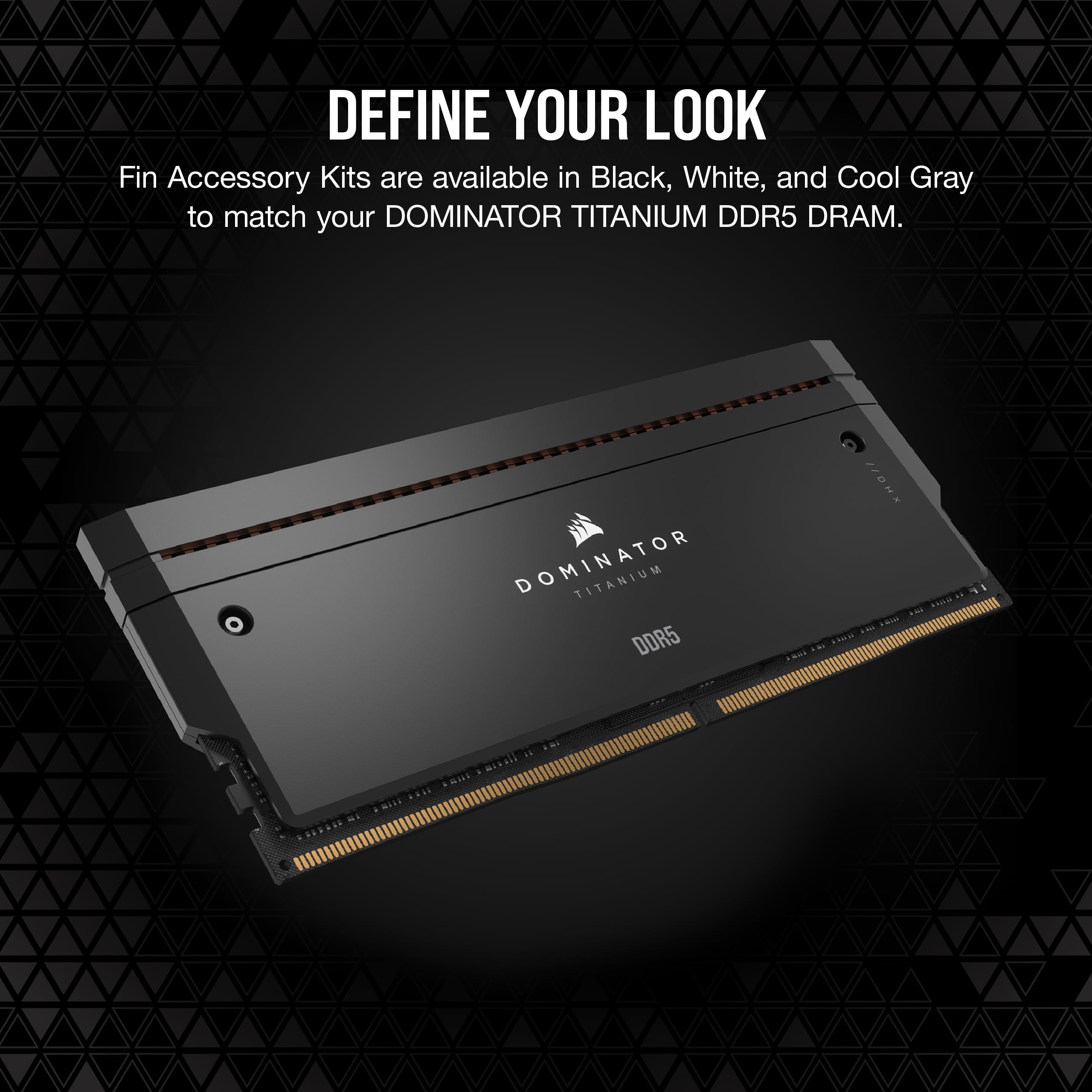 corsair-dominator-titanium-rgb-ddr5-fin-accessory-kit-black-pair-of-top-bars image 2