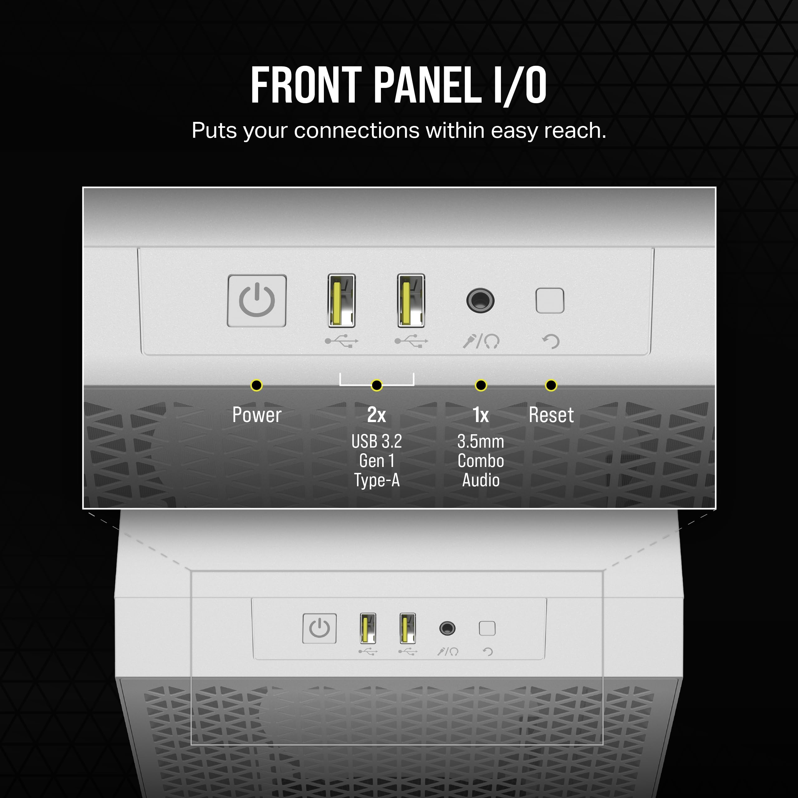 corsair-3000d-airflow-mid-tower-atx-pc-case-white-high-airflow-steel-front-tempe image 7