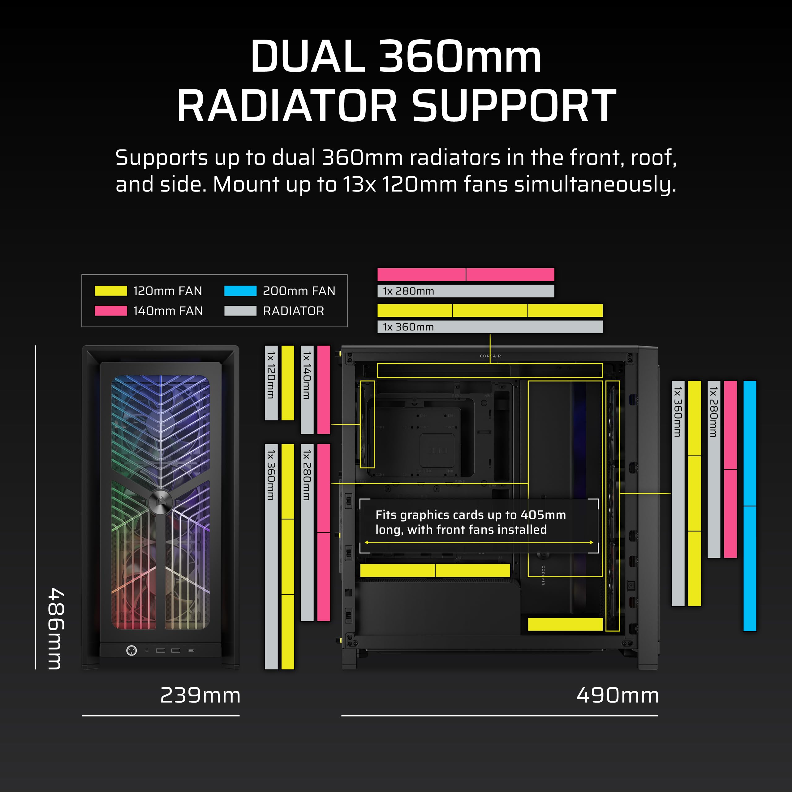 corsair-frame-4000x-rs-modular-mid-tower-atx-pc-case-rgb-front-panel-4x-rs120-pw image 7