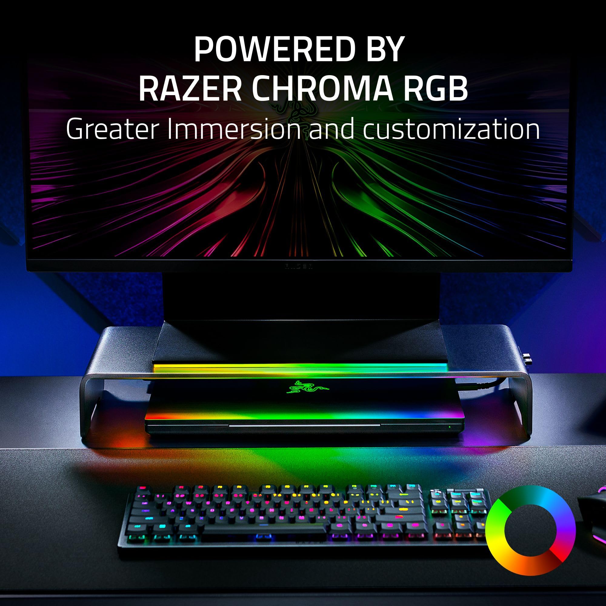 razer-monitor-stand-chroma-with-4-port-usb-c-hub-rgb-ergonomic-height-aluminum-b image 7