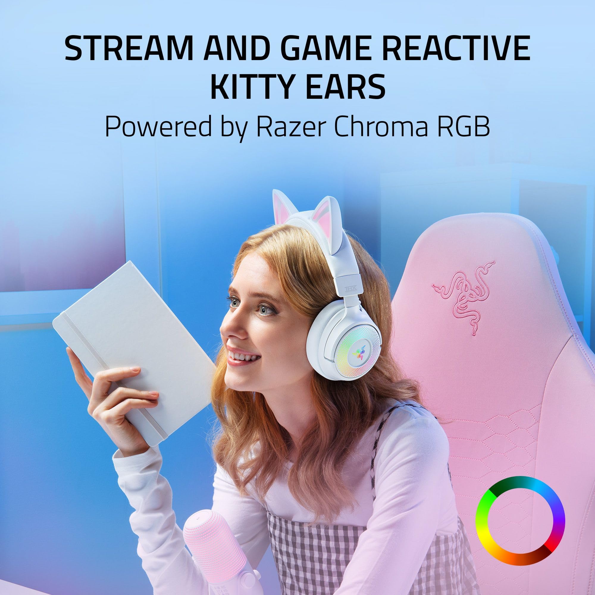 razer-kraken-kitty-v3-pro-wireless-rgb-gaming-headset-white image 2