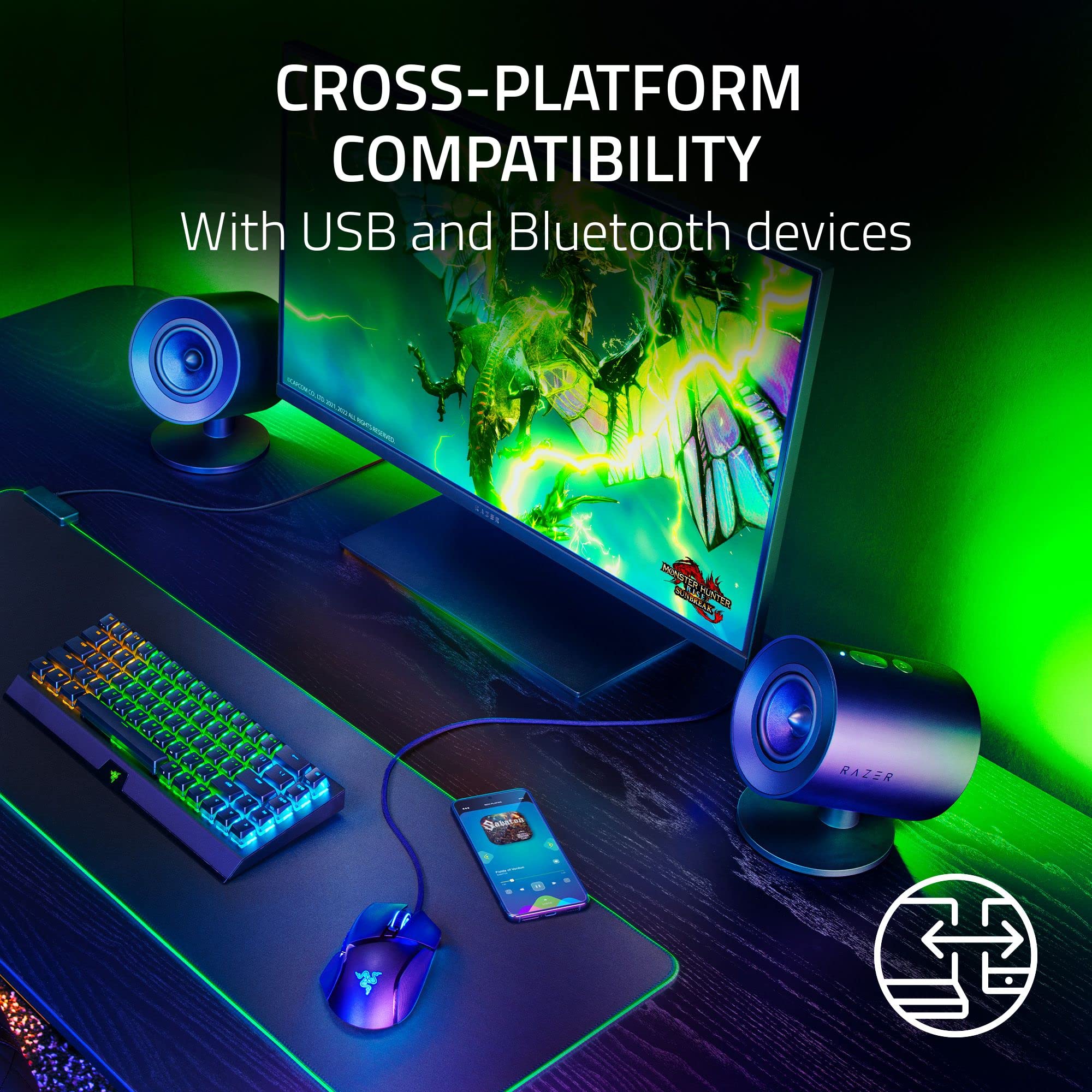 razer-nommo-v2-full-range-2-1-pc-gaming-speakers-with-wireless-subwoofer-thx-spa image 6