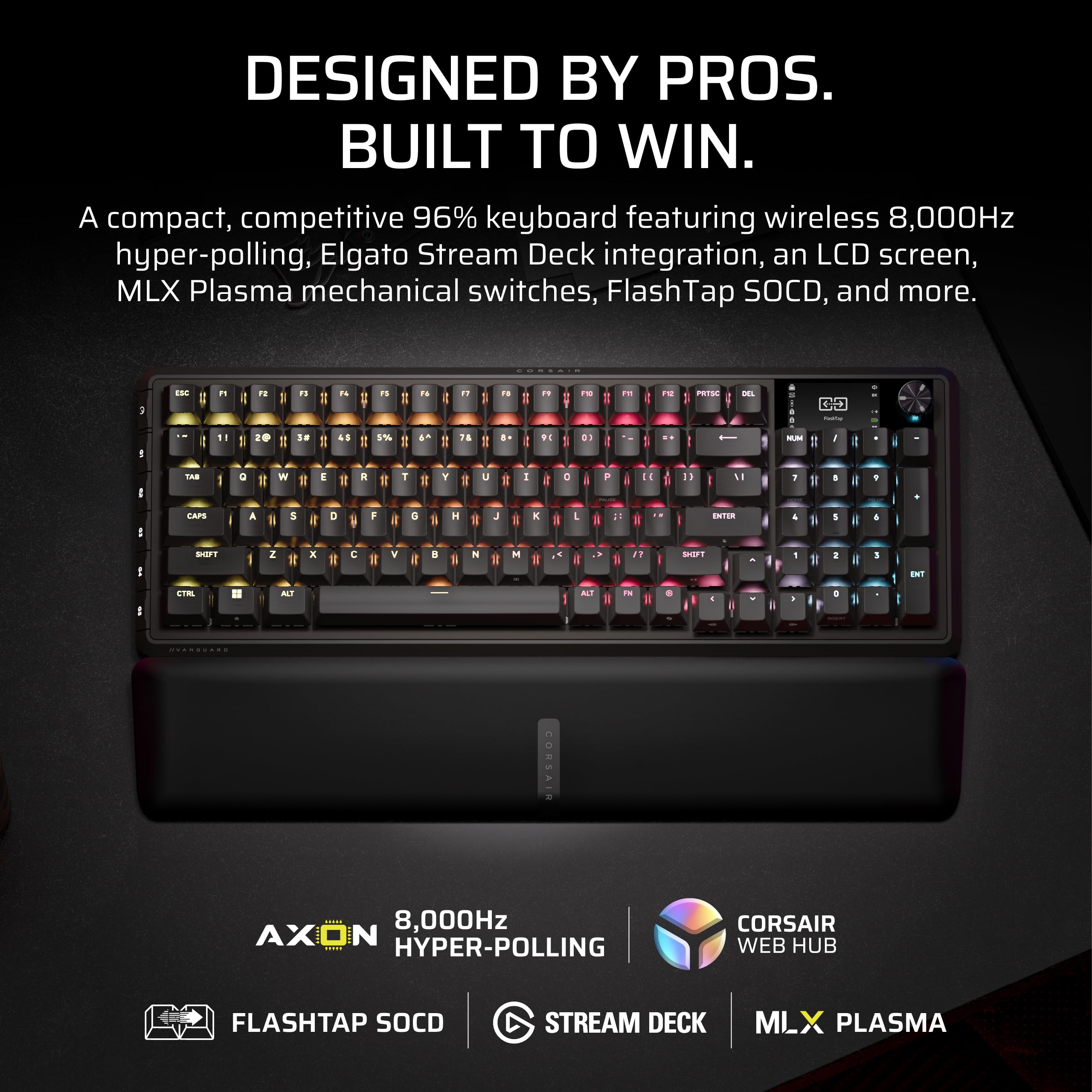 corsair-vanguard-96-wireless-mechanical-gaming-keyboard-qwerty-us-96-layout-hot- image 2