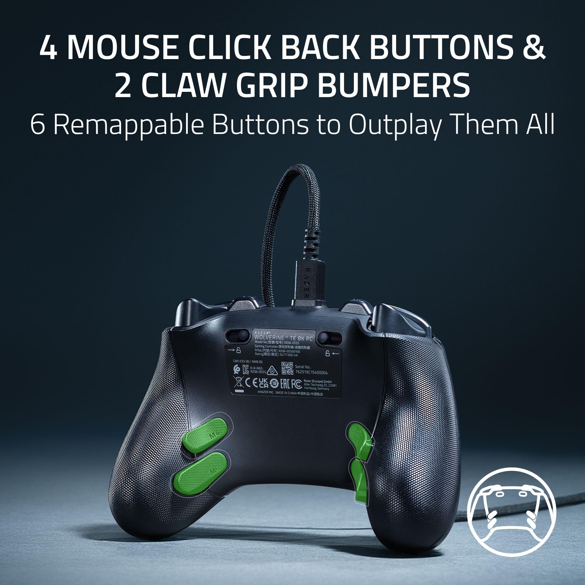 razer-pc-bundle-wolverine-v3-tournament-edition-8k-wired-controller-blackshark-v image 6