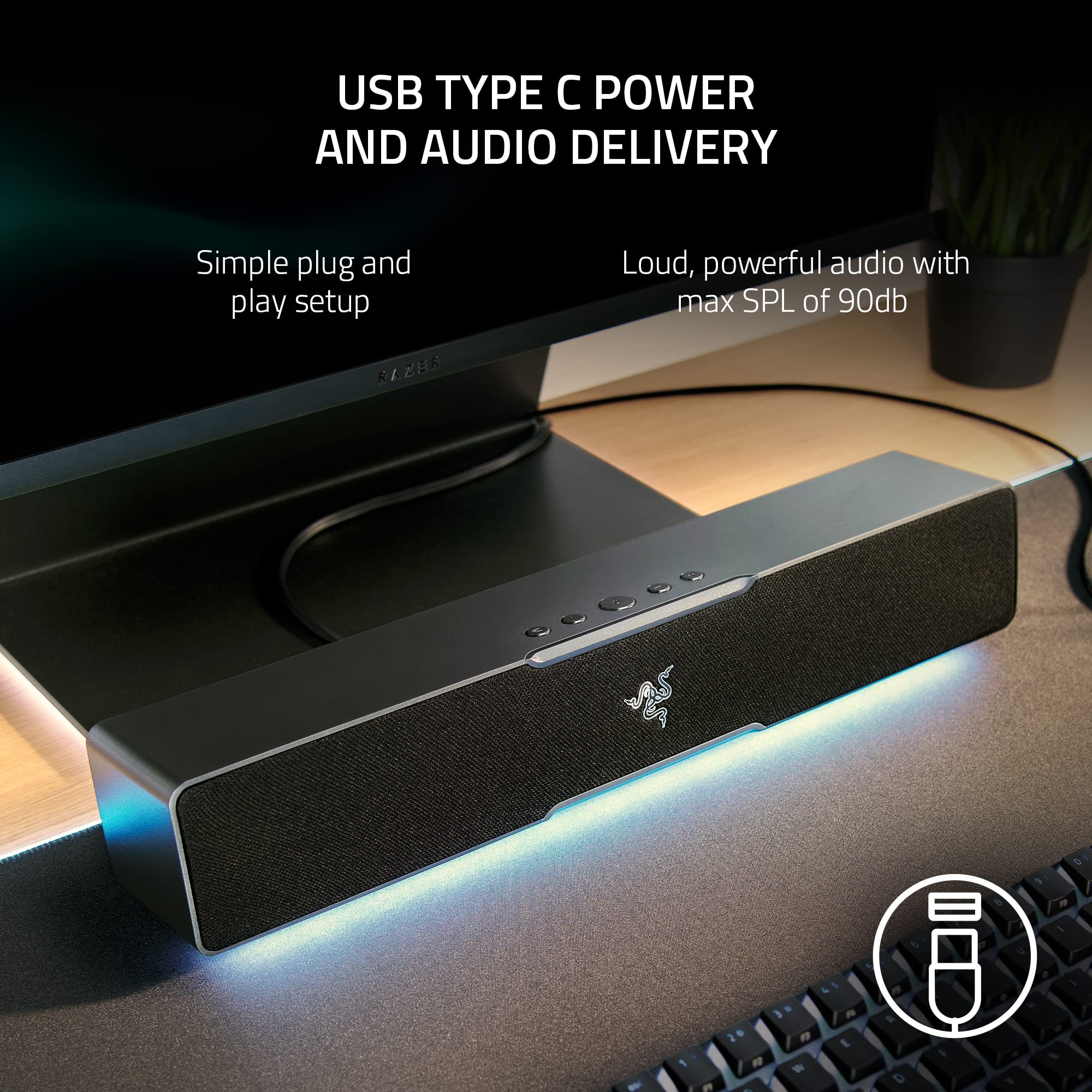 razer-leviathan-v2-x-pc-soundbar-compact-full-range-drivers-bluetooth-5-0-usb-c- image 4