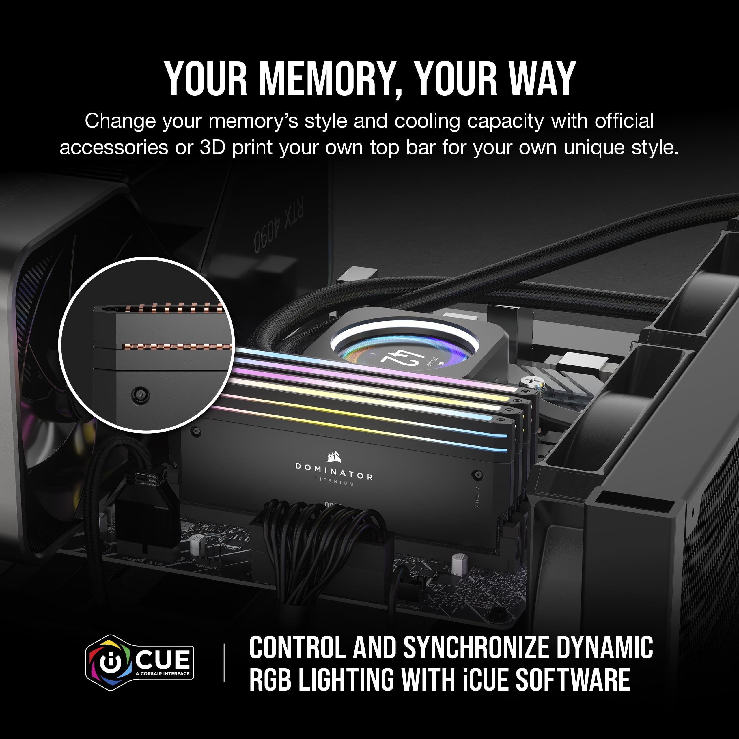 corsair-dominator-titanium-rgb-ddr5-ram-96gb-4x24gb-6400mhz-cl32 image 4