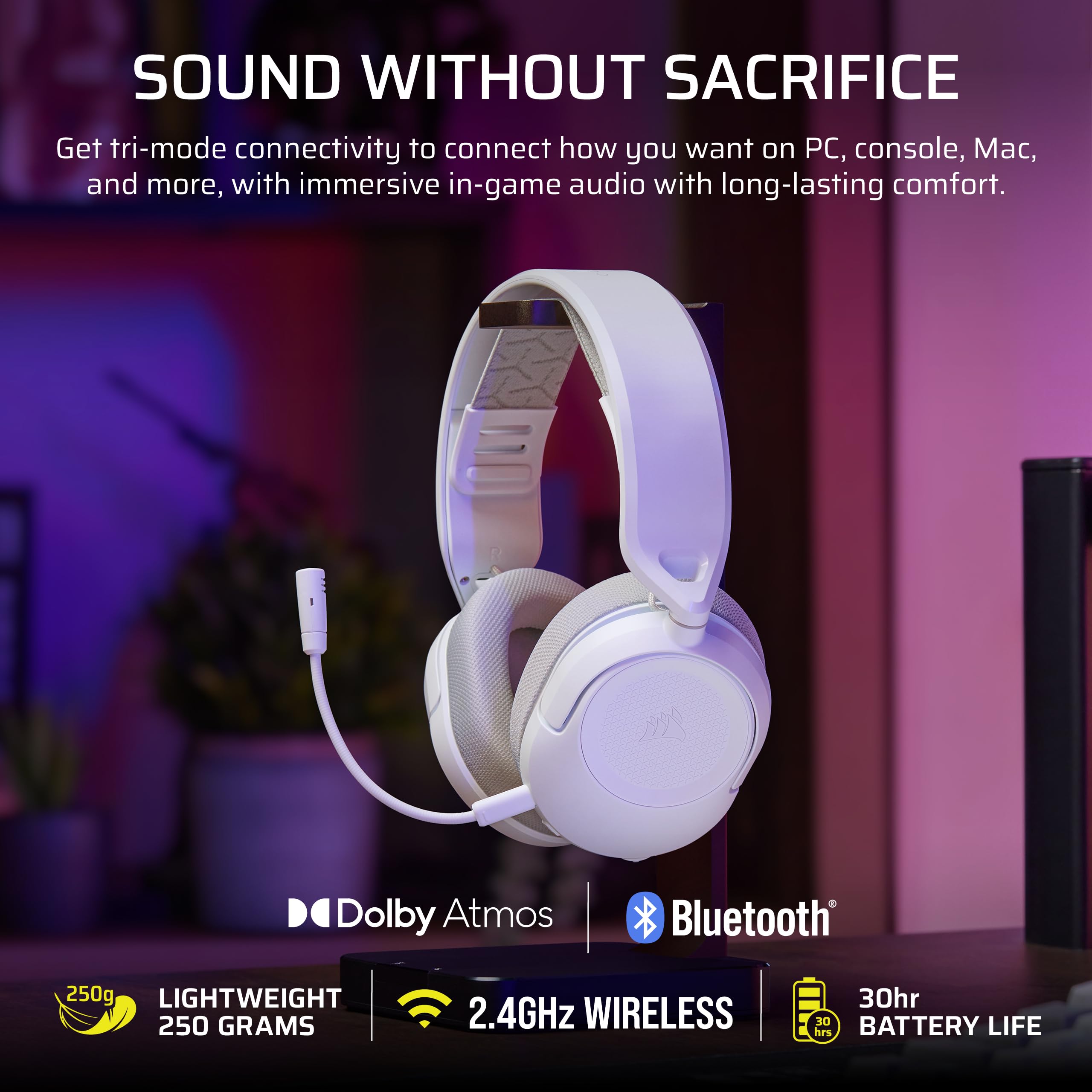 corsair-hs35-v3-wireless-gaming-headset-with-mic-2-4ghz-bluetooth-50mm-drivers-d image 2