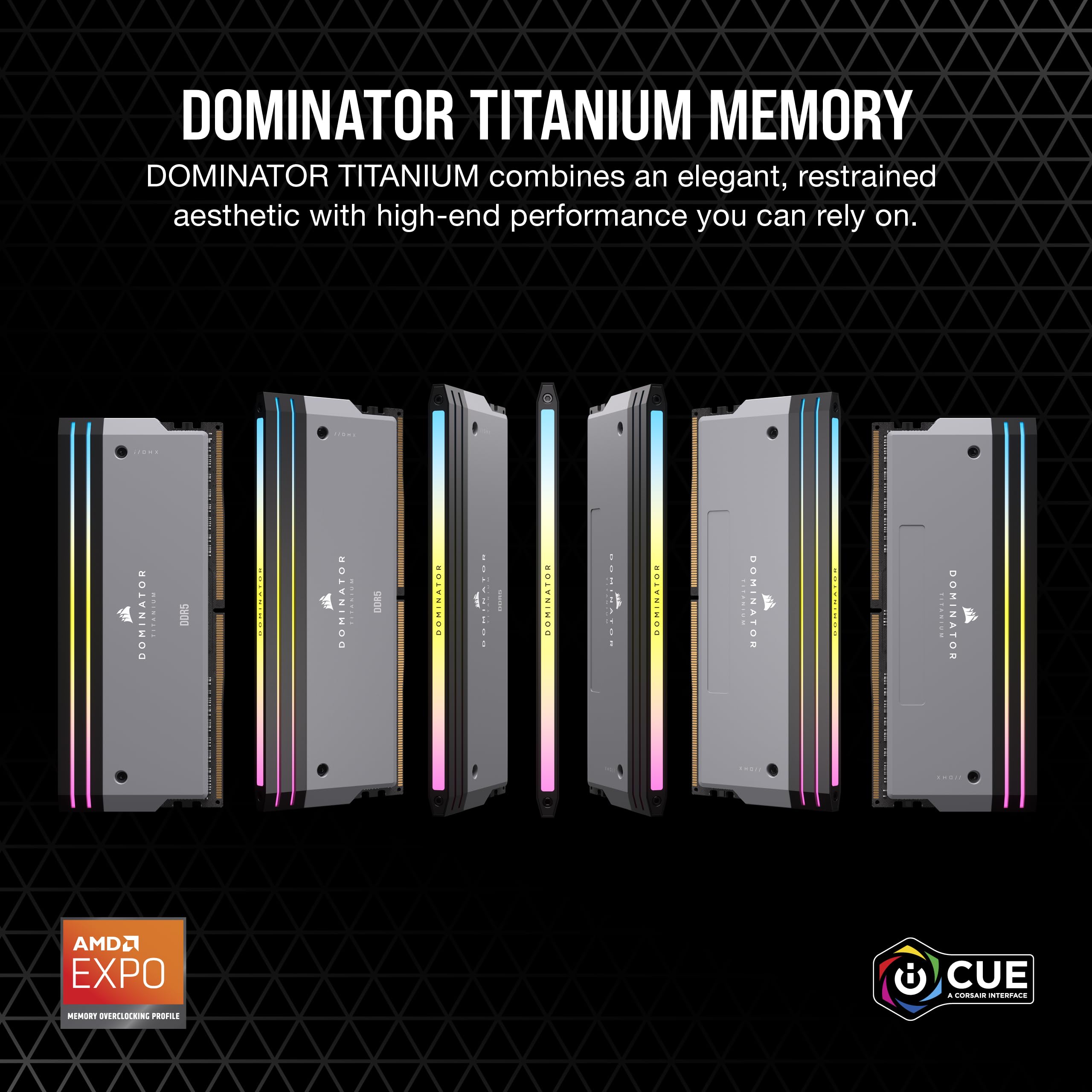 corsair-dominator-titanium-rgb-ddr5-64gb-2x32gb-6000mhz-cl30-memory-kit-gray image 2