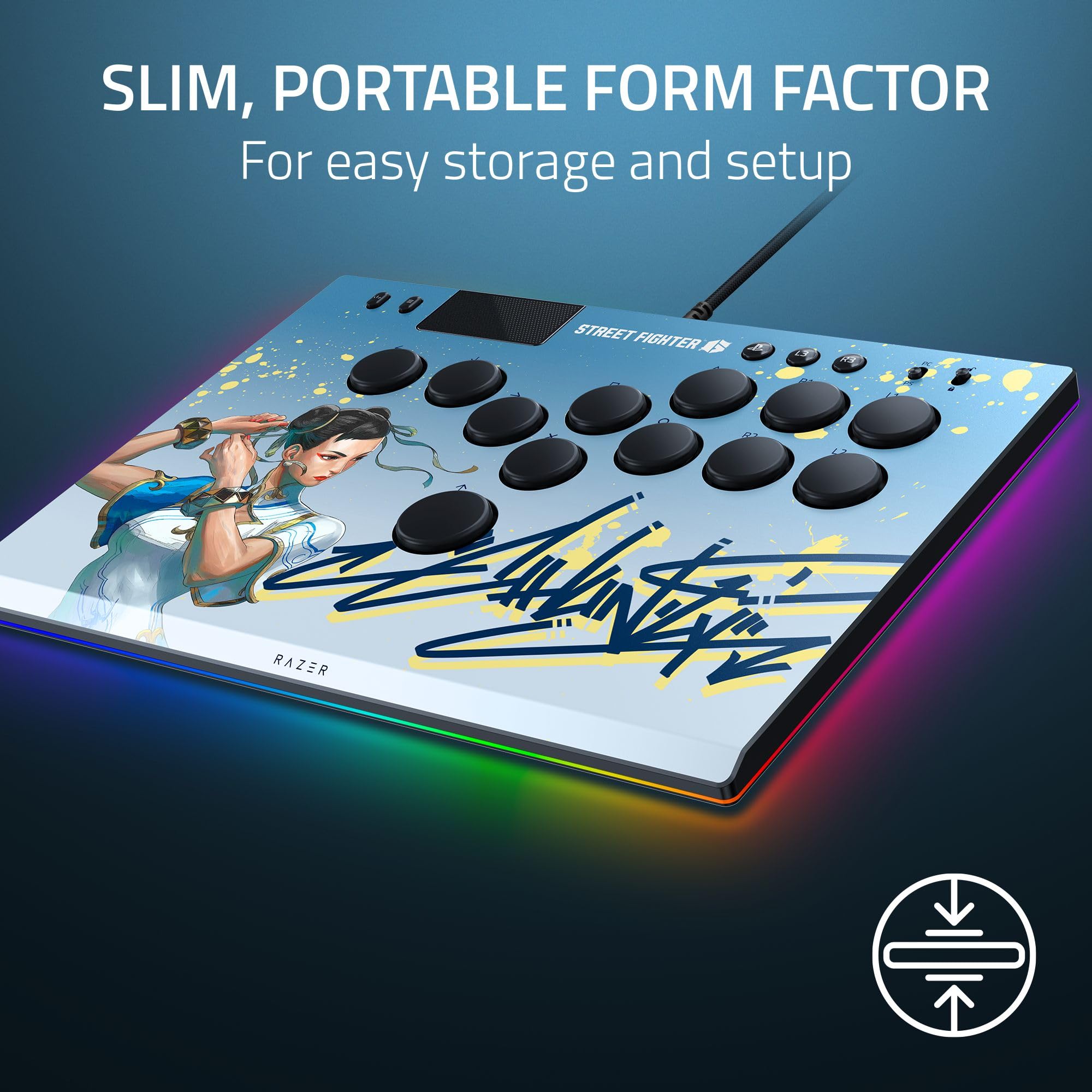 razer-kitsune-all-button-arcade-controller-with-street-fighter-chun-li-vinyl-ski image 4