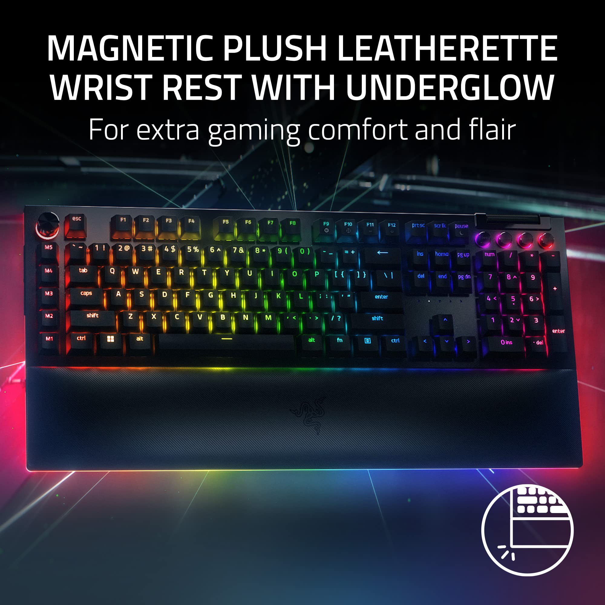 razer-blackwidow-v4-pro-wired-mechanical-gaming-keyboard-green-tactile-switches- image 5