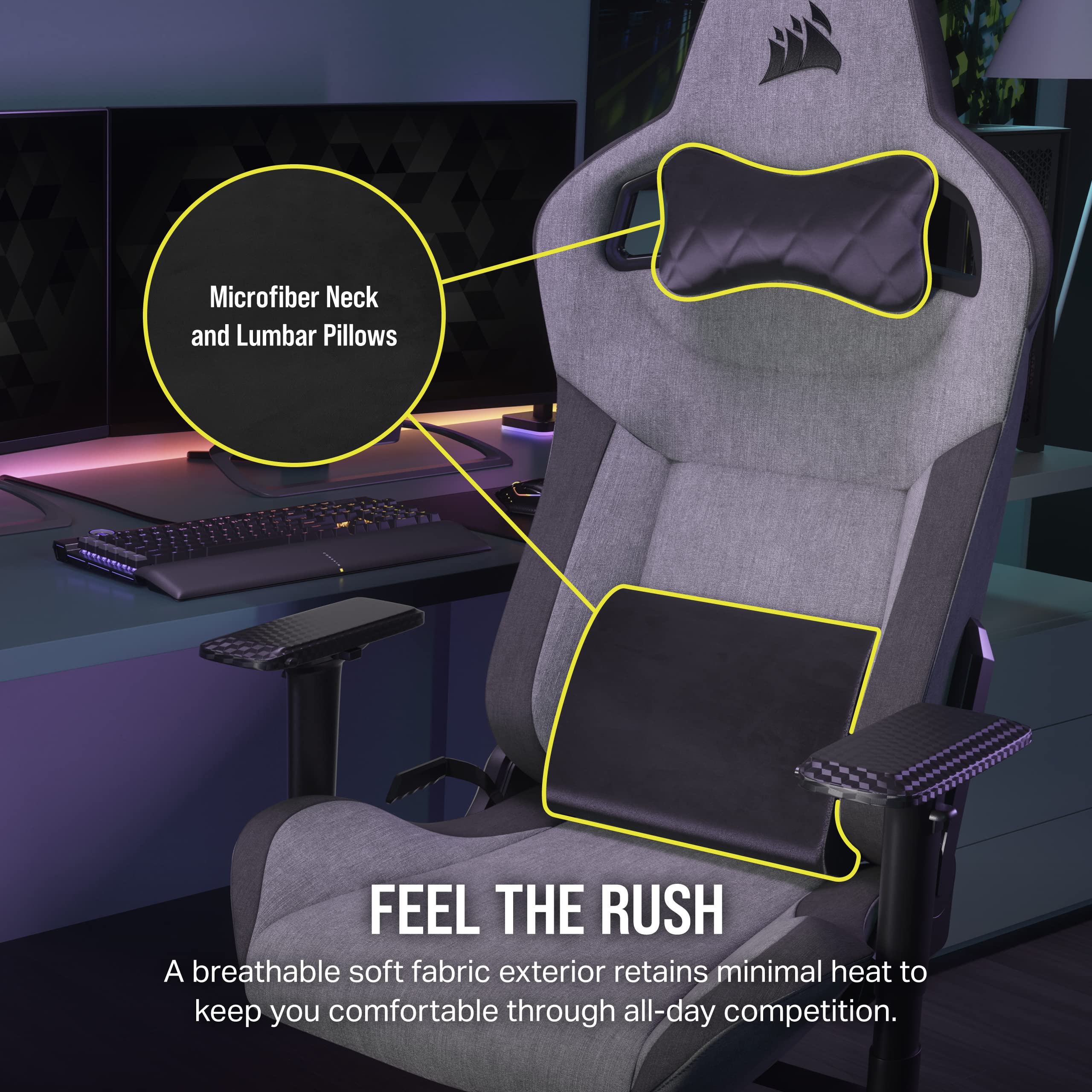 corsair-t3-rush-fabric-gaming-chair-2023-gray-charcoal image 3
