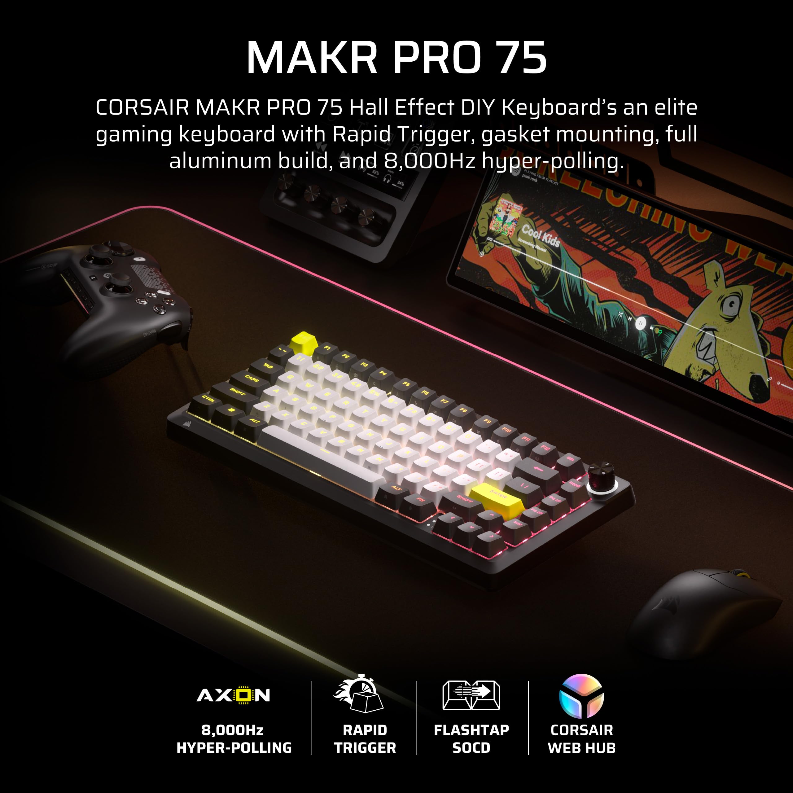 corsair-makr-pro-75-hall-effect-diy-wired-magnetic-mechanical-gaming-keyboard-75 image 2
