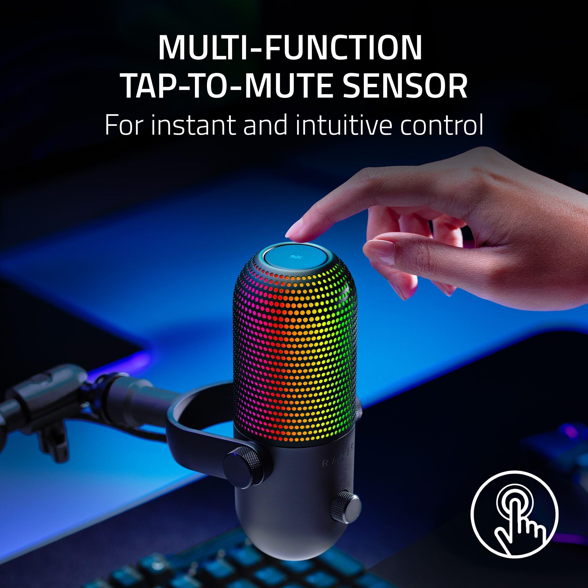 razer-seiren-v3-chroma-rgb-usb-microphone-stream-game-reactive-lighting-tap-to-m image 3