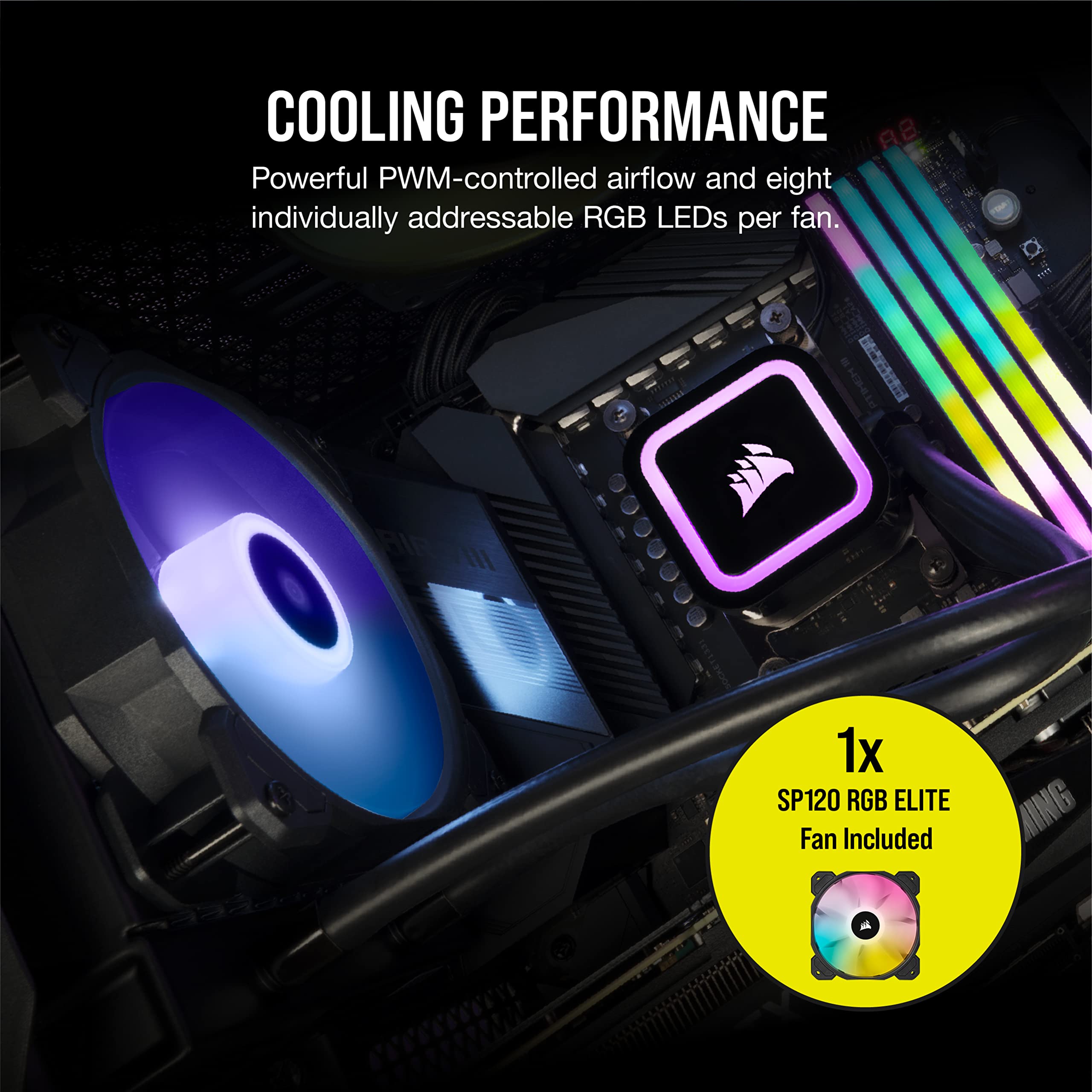corsair-h60x-rgb-elite-liquid-cpu-cooler-120mm-radiator-sp120-rgb-elite-pwm-fan- image 5