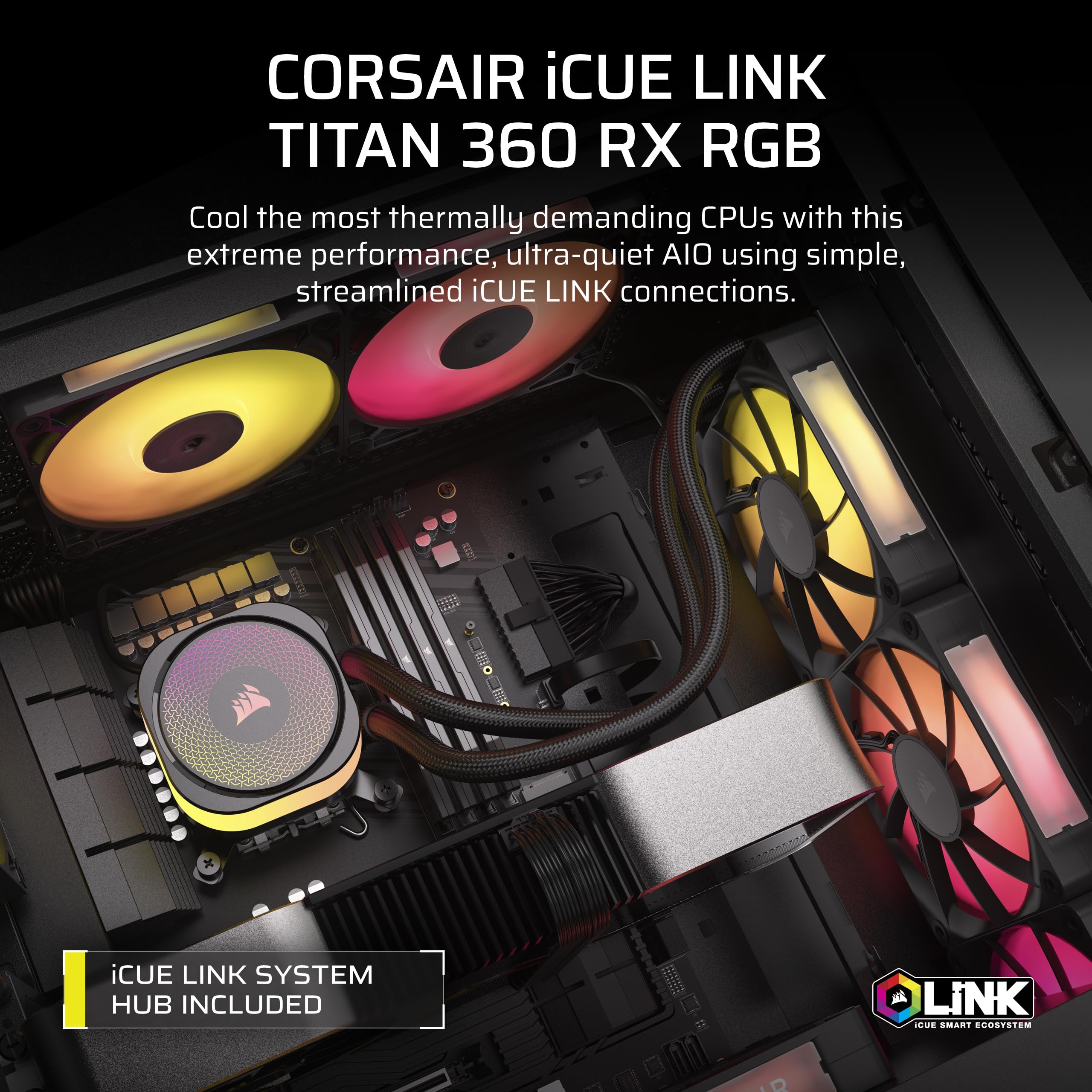 corsair-icue-link-titan-360-rx-rgb-liquid-cpu-cooler-360mm-aio-low-noise-intel-l image 2
