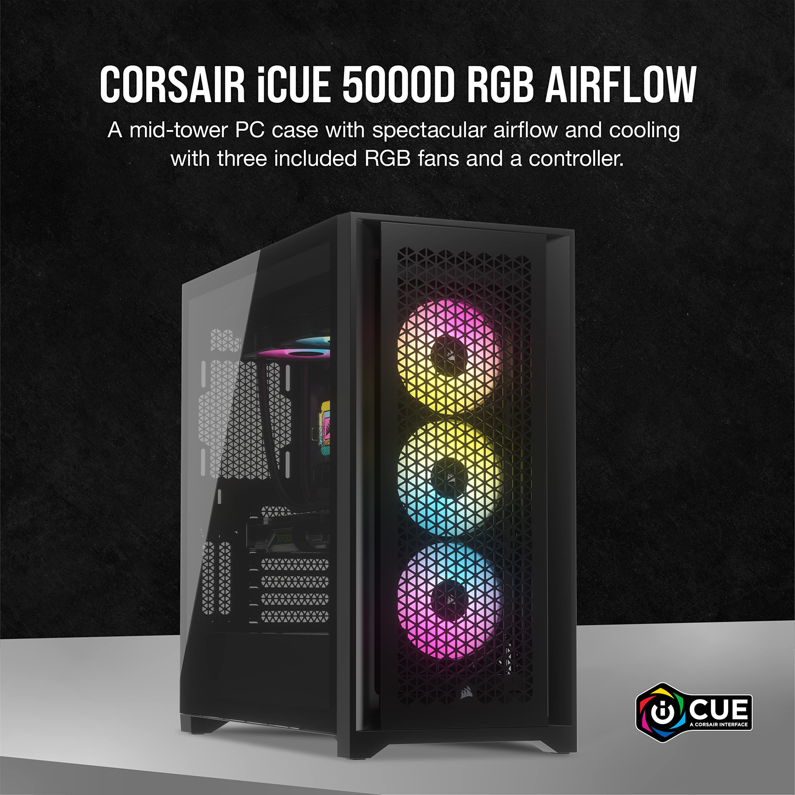 corsair-5000d-rgb-mid-tower-case-high-airflow-design-3x-af120-rgb-fans-lighting- image 2