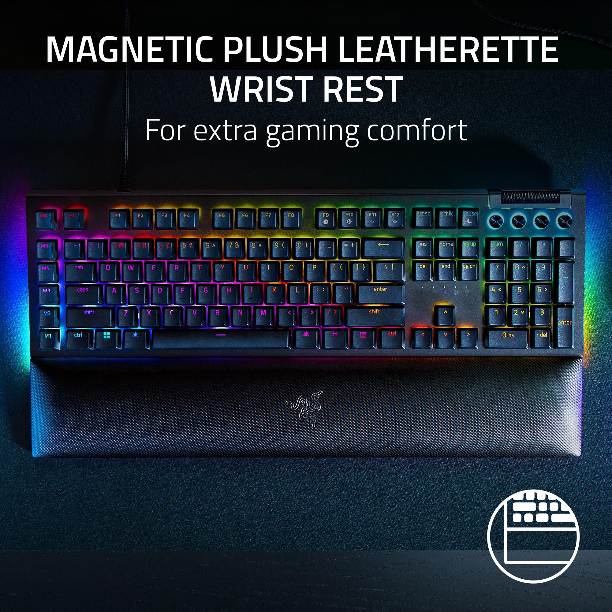 razer-blackwidow-v4-mechanical-gaming-keyboard-yellow-switches-chroma-rgb-macro- image 5