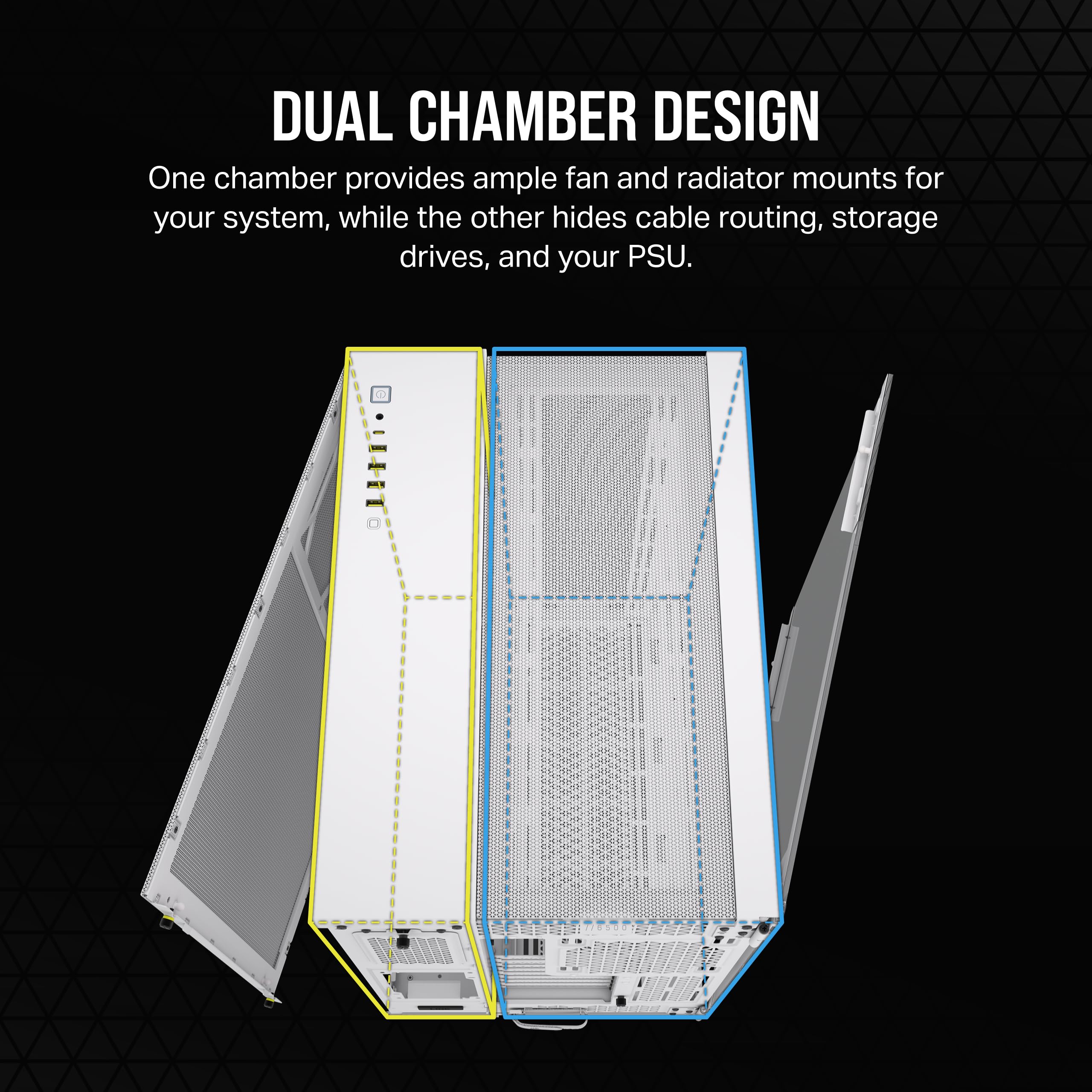 corsair-6500d-airflow-mid-tower-atx-dual-chamber-pc-case-tempered-glass-white image 5