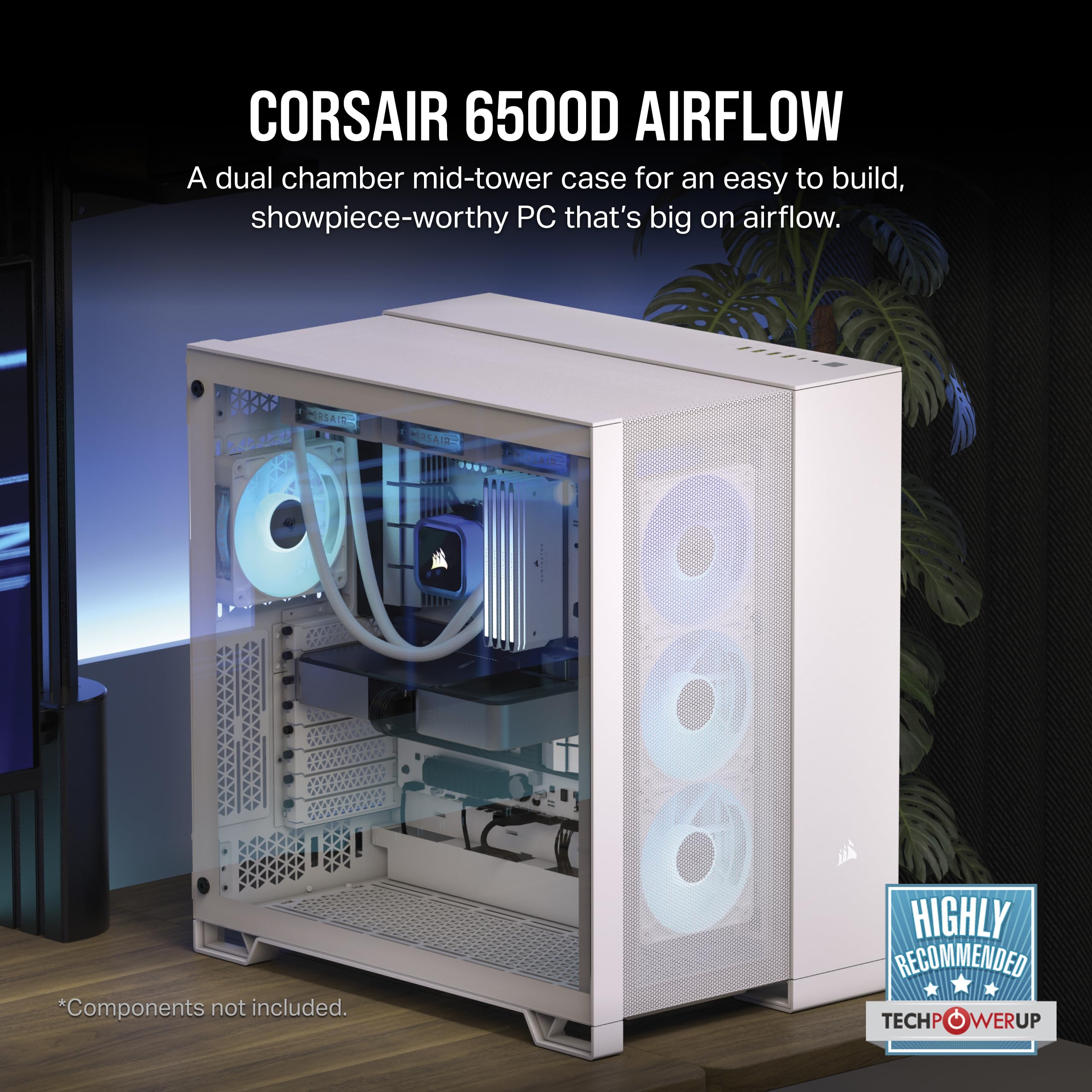 corsair-6500d-airflow-mid-tower-atx-dual-chamber-pc-case-tempered-glass-white image 3