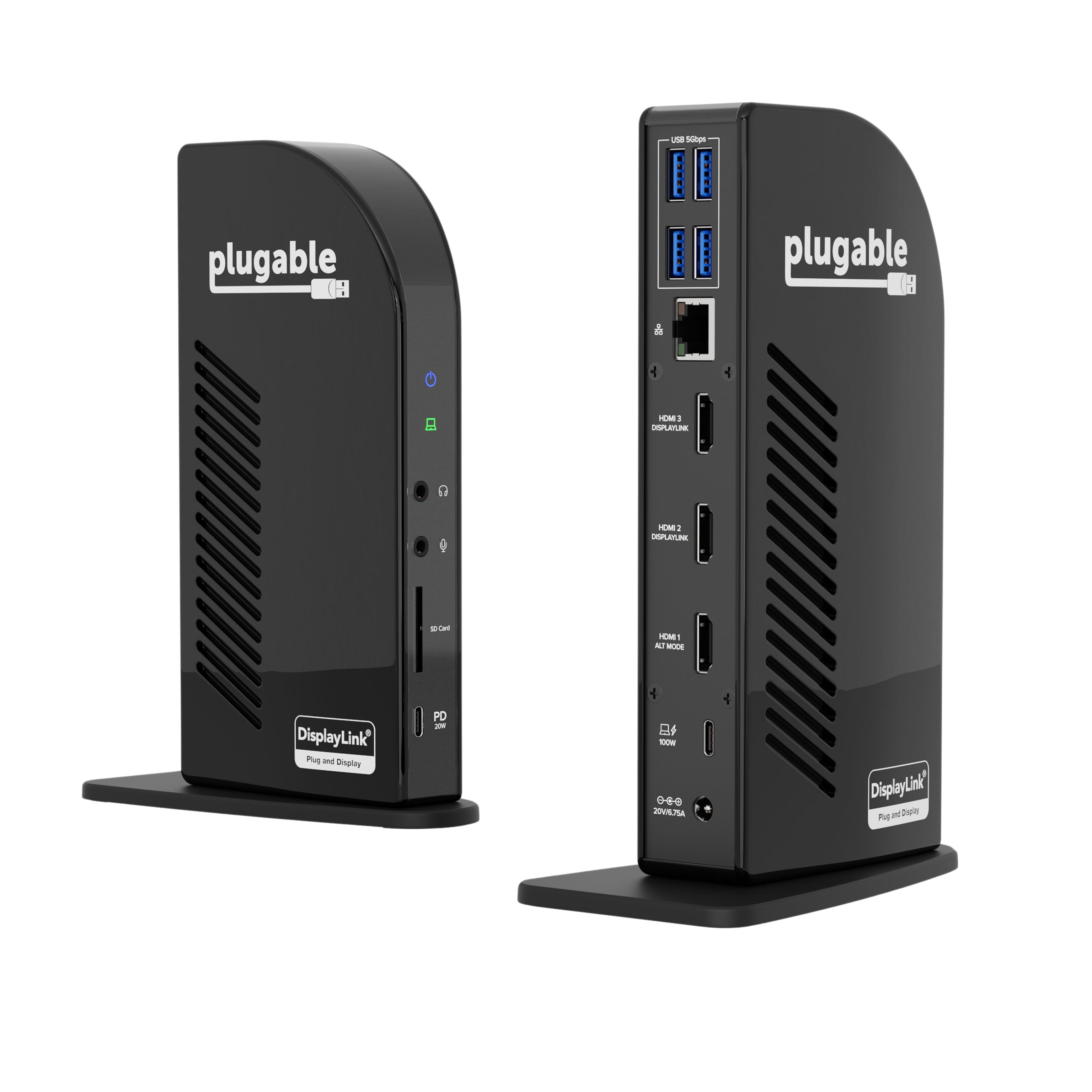 plugable-ud-ultcdl-triple-monitor-usb-c-docking-station-b-stock-with-100w-chargi image 1