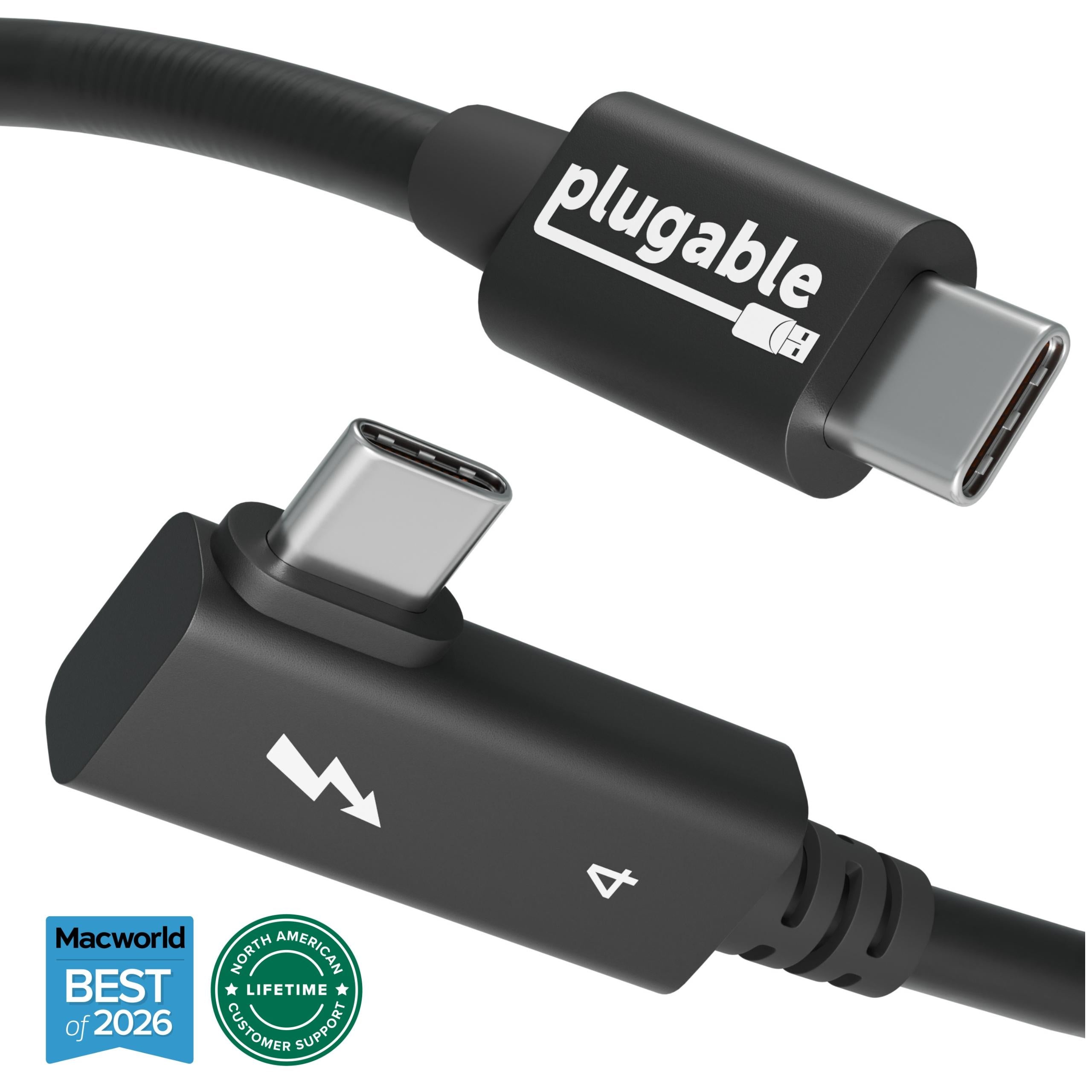 plugable-tbt4-240w-80cmr-thunderbolt-4-cable-with-right-angle-connector-2-6-ft-8 image 1
