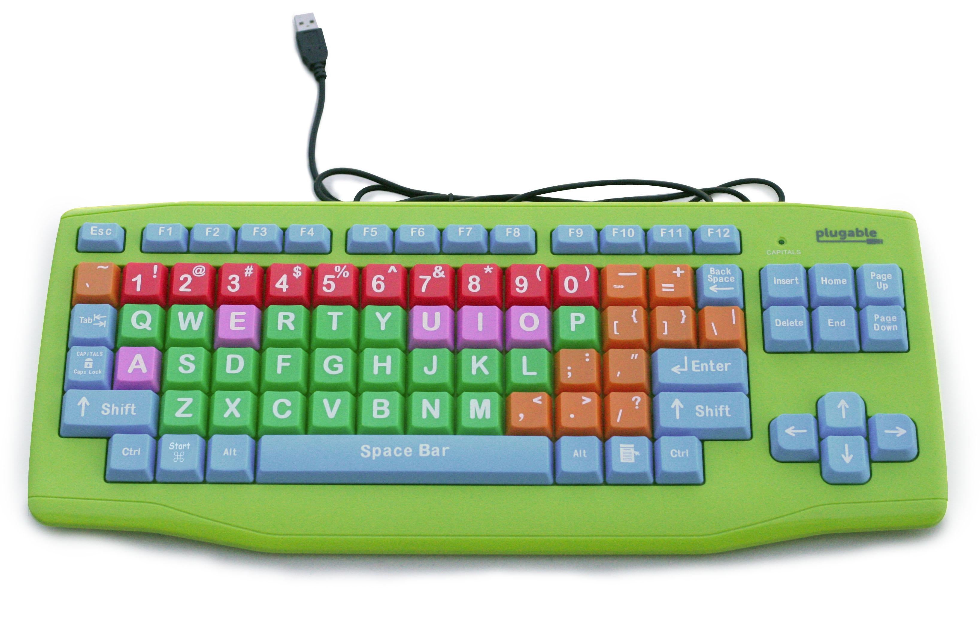plugable-usb-kids-keyboard-color-coded-large-keys-for-learning-and-accessibility image 1