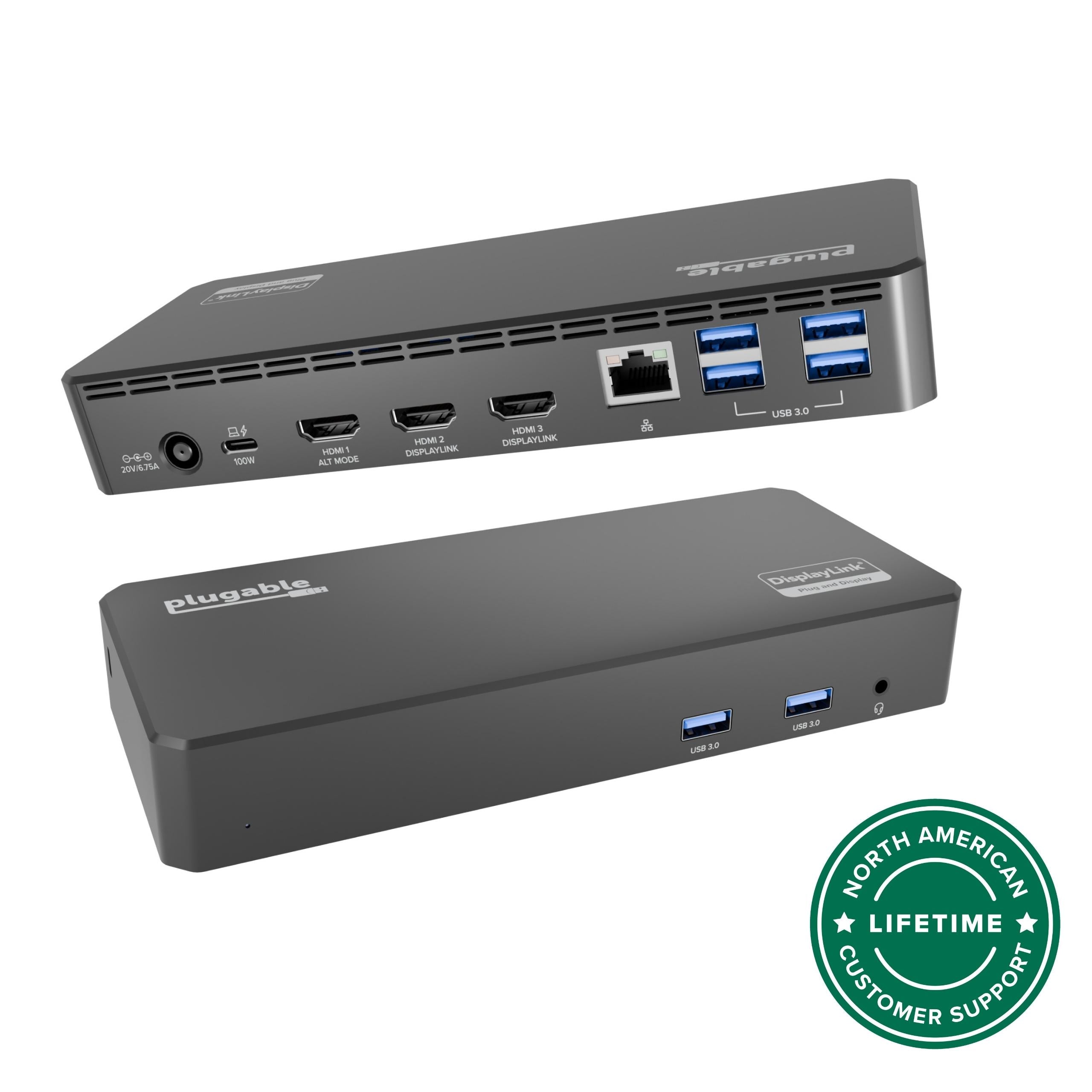 plugable-ud-3900pdz-usb-c-triple-monitor-docking-station-with-100w-charging image 1