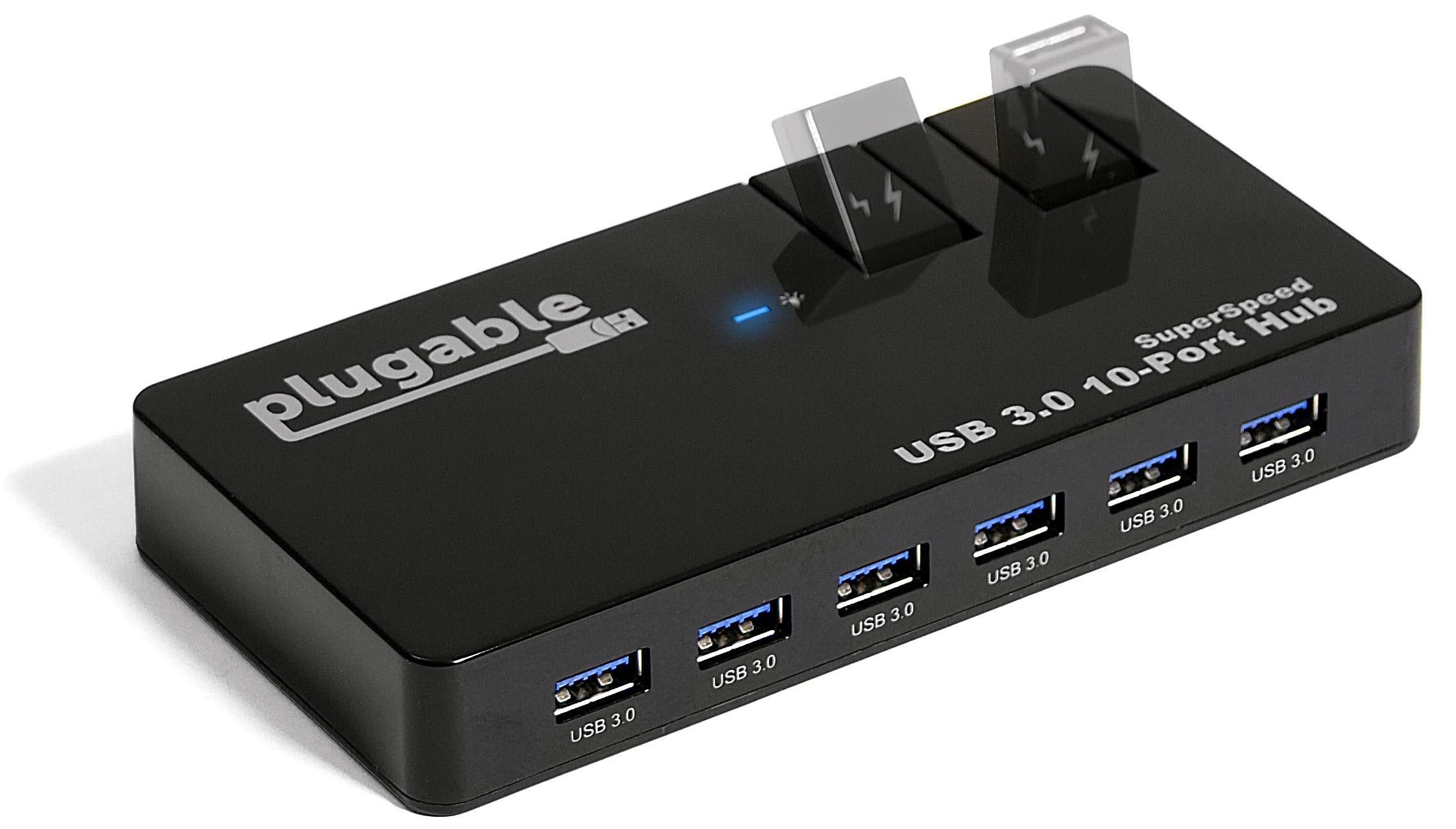 plugable-usb-3-0-10-port-hub-with-50w-power-adapter image 1
