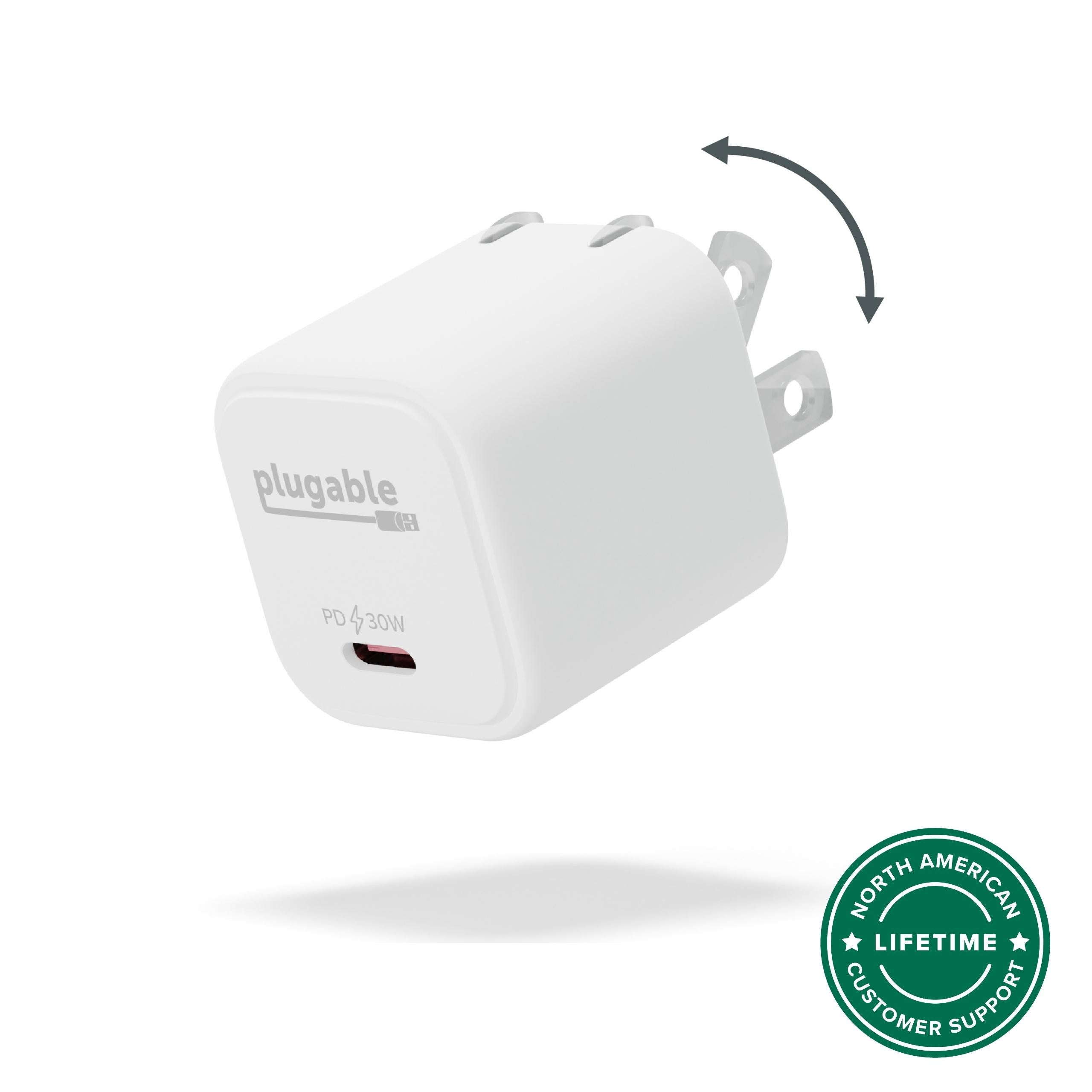 plugable-gan-usb-c-charger-block-30w-ps-30c1w-white image 1
