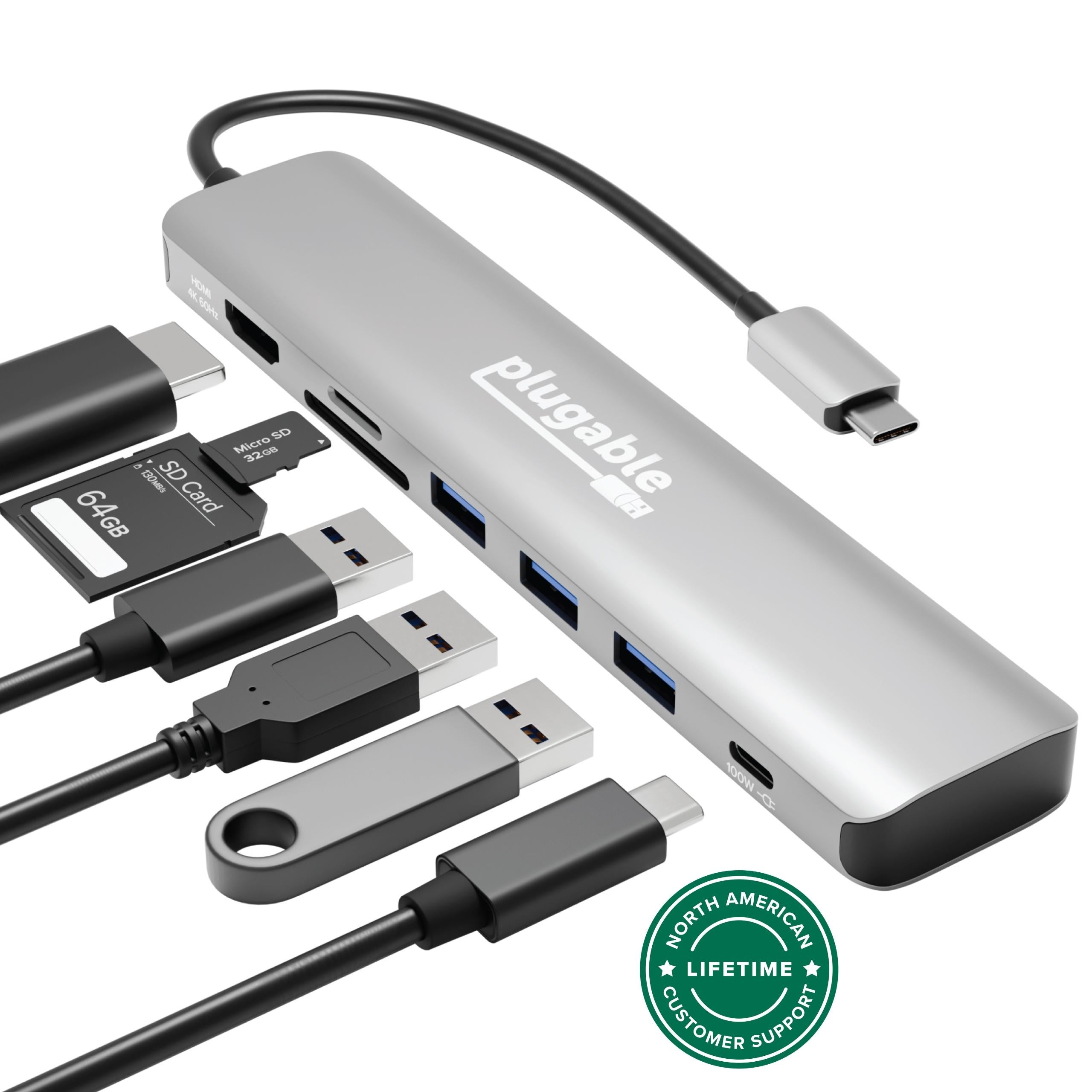 plugable-7-in-1-usb-c-hub-with-4k-60hz-hdmi-and-100w-pass-through-charging image 1